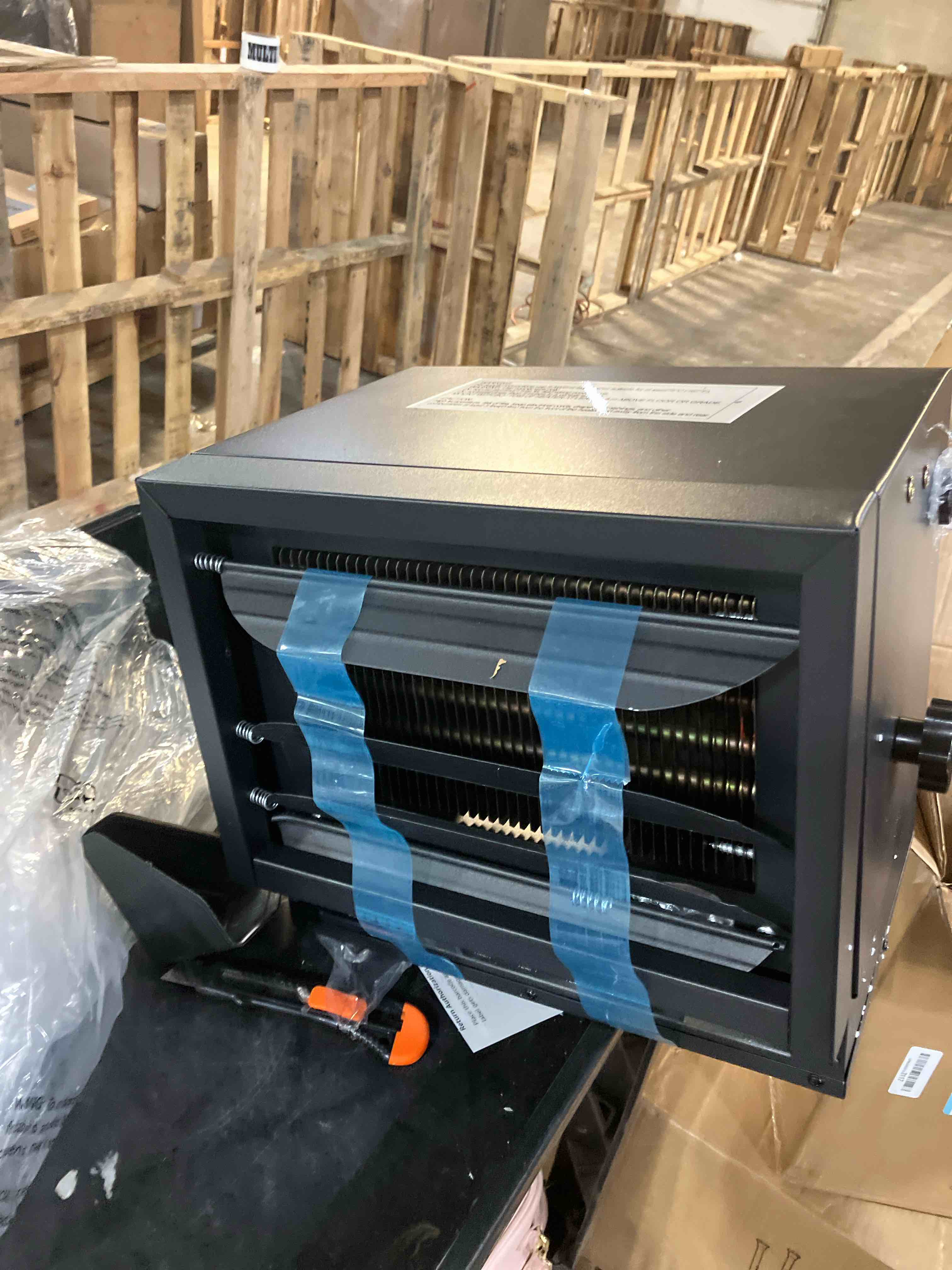 Condition photo showing New/Like New for Comfort Zone 10,000W Hard-Wired Garage Heater – Industrial & Commercial Ceiling Mount, 240V Fan-Forced Heater with Remote, Digital Thermostat, Timer, 2 Heat Settings, Overheat Protection, Black 10,000-Watt Black