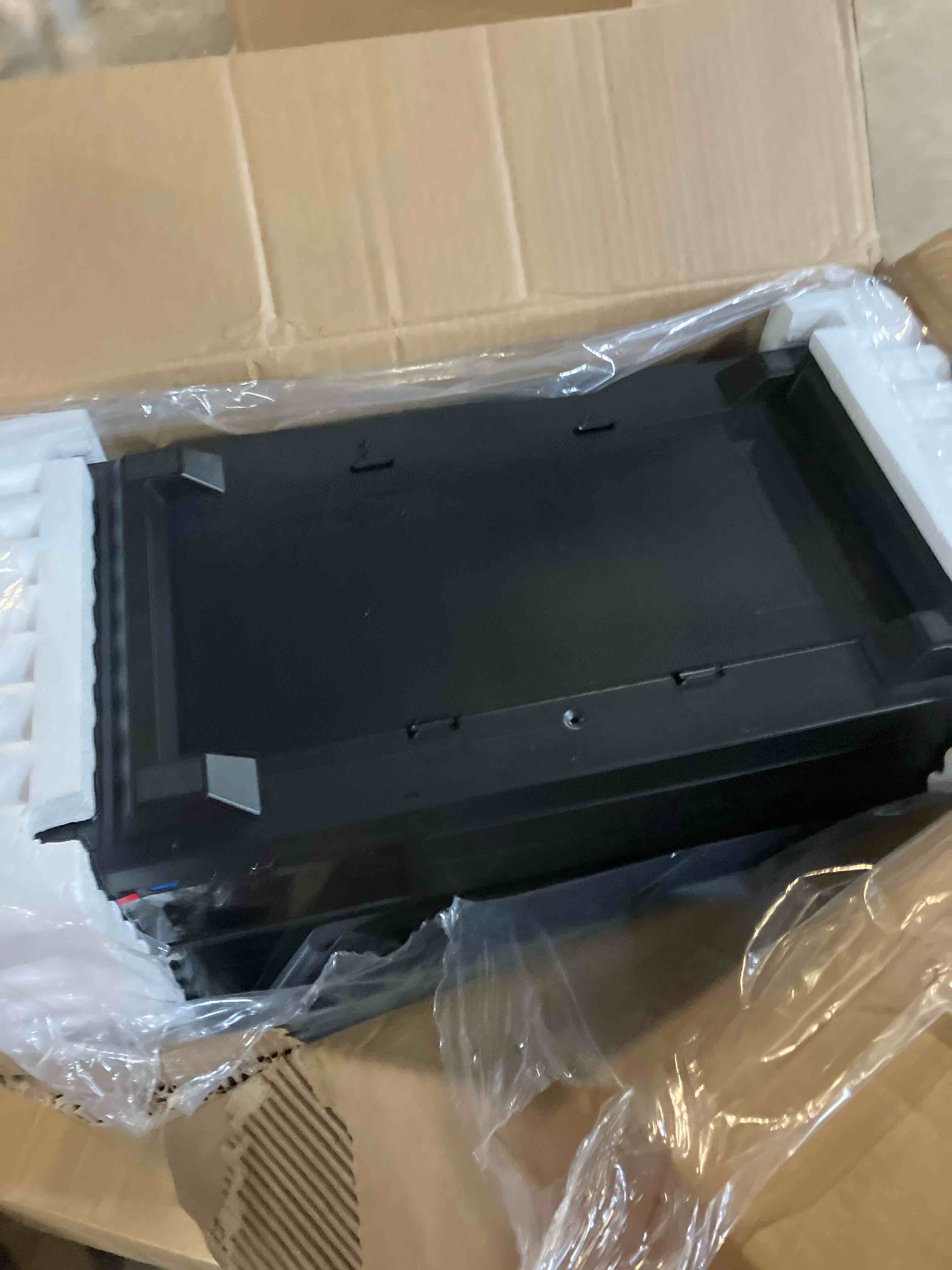 Condition photo showing New/Like New for Jungle Leopard AC-02 Digital ATX PC Gaming Computer Case|5.5 Inch Integrated LCD Screen& App|Mid Tower Full View Dual Reinforced Glass Panel|Removable Side Panels|for Micro-ATX ITX (Black)