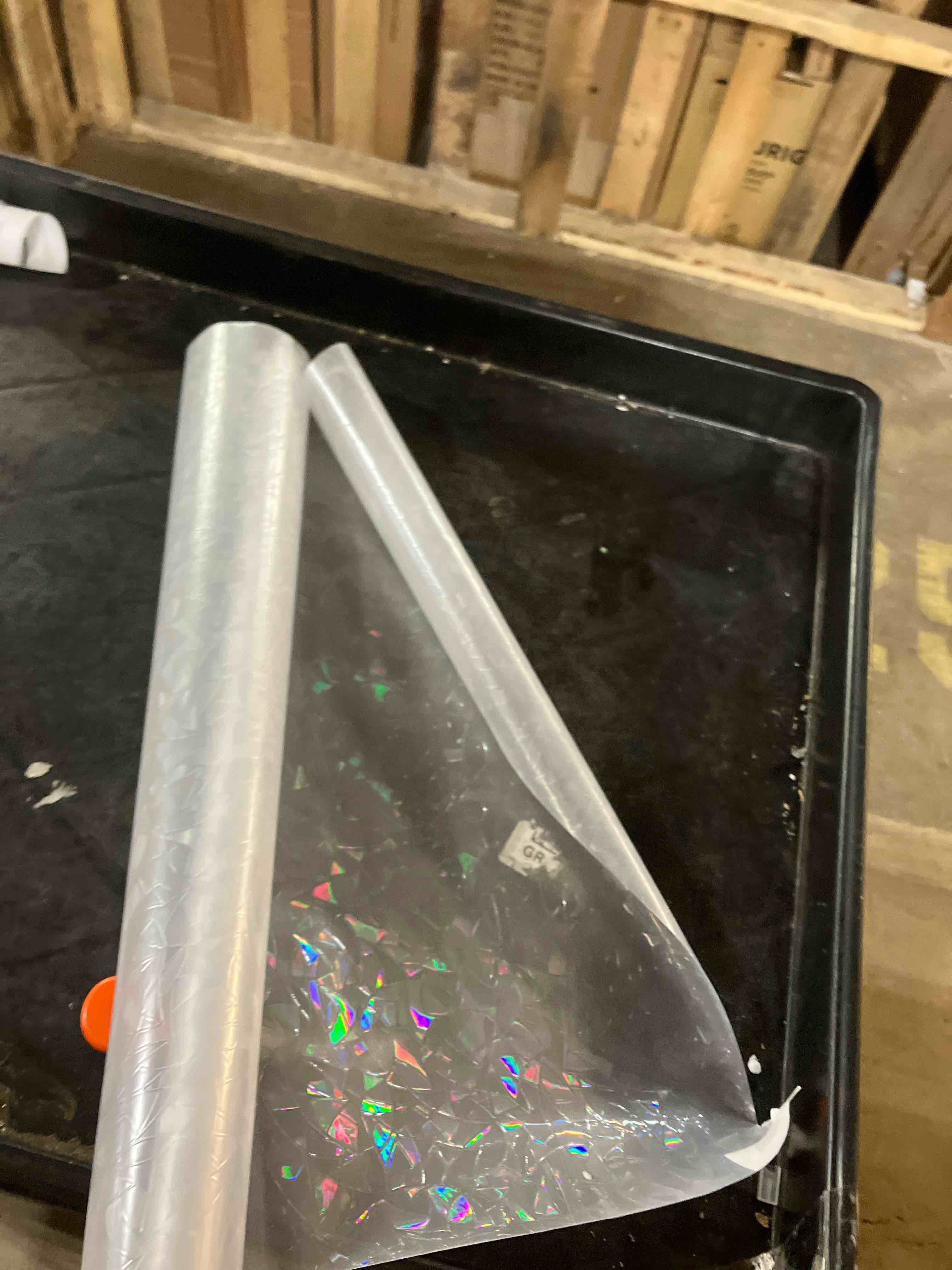 Condition photo showing Good Condition for Livelynine Contact Paper Peel and Stick Clear Holographic Self Adhesive Laminating Sheets Waterproof for Stickers Papers Crafts Books Cabinets Drawers Kids Classroom Decorative Wallpaper 15.8x78.8