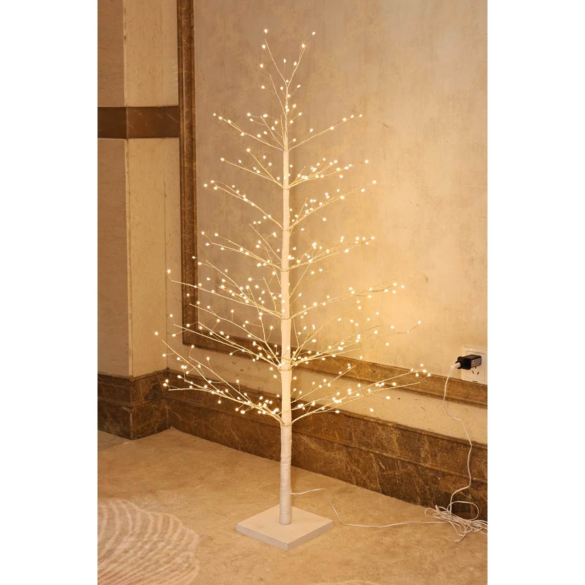White Birch Tree with LED Lights Indoor Use Only