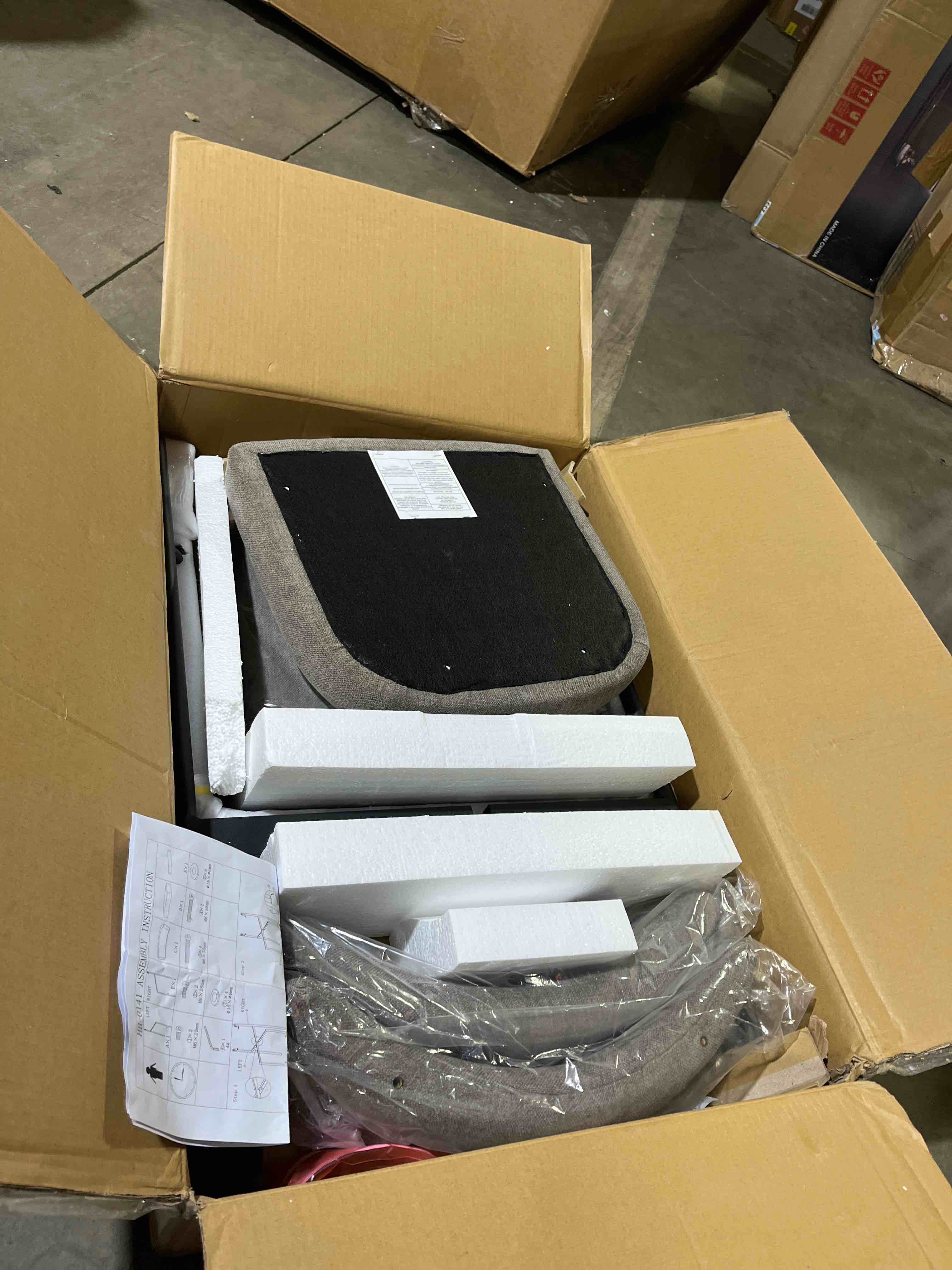 Condition photo showing Good Condition for Grey Modern Bar Stools Set of 2, 24 Inch Counter Stools with Curved Backrest, Counter Height Bar Stools for Kitchen Island