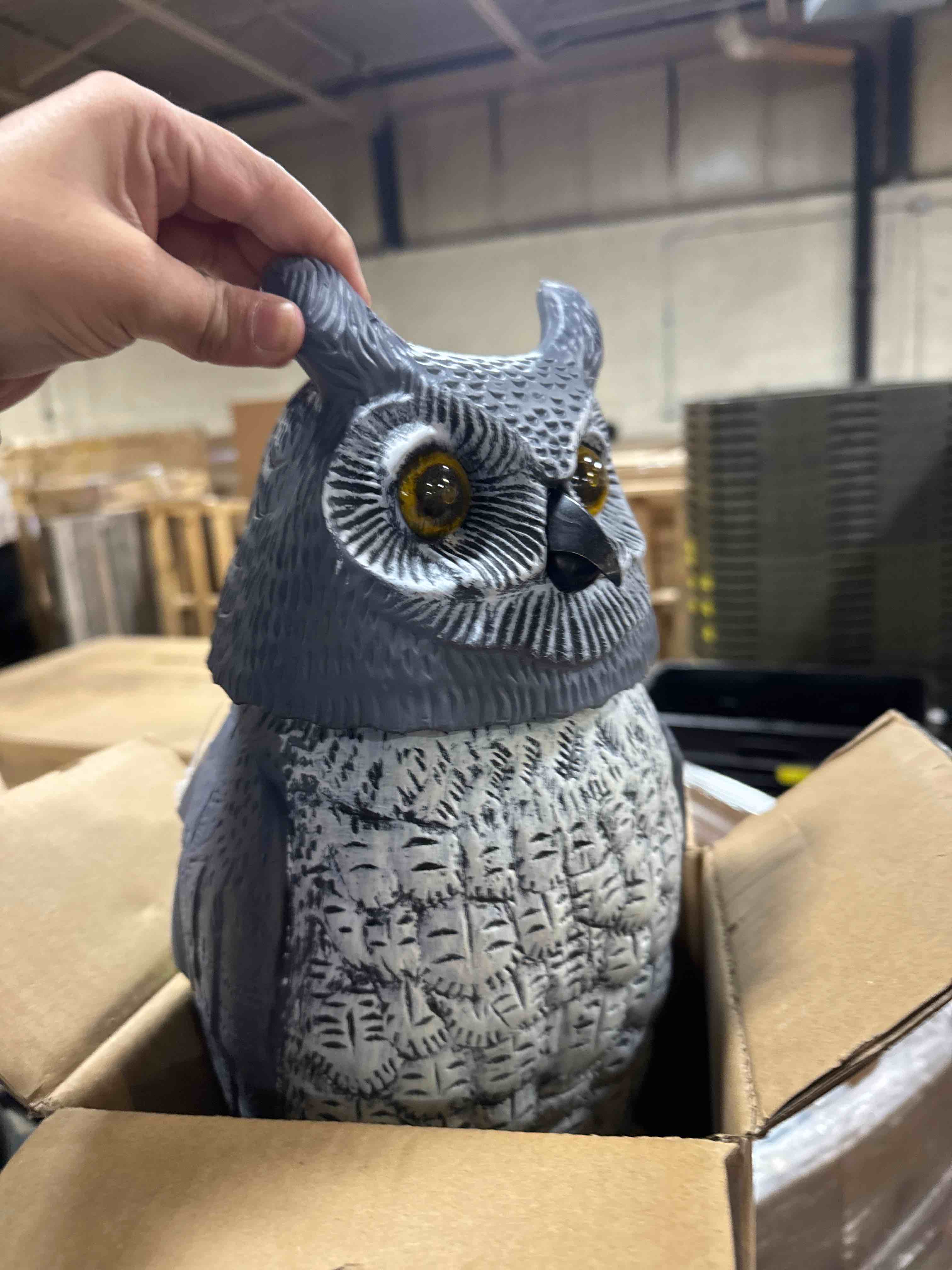 Condition photo showing New/Like New for Solar Powered Garden Owl with Motion Detection, Rotating Head, Realistic Hoots and Silent Mode, Outdoor Statue and Sculpture, Owl Decoration for Home, Garden, Patio and Lawn