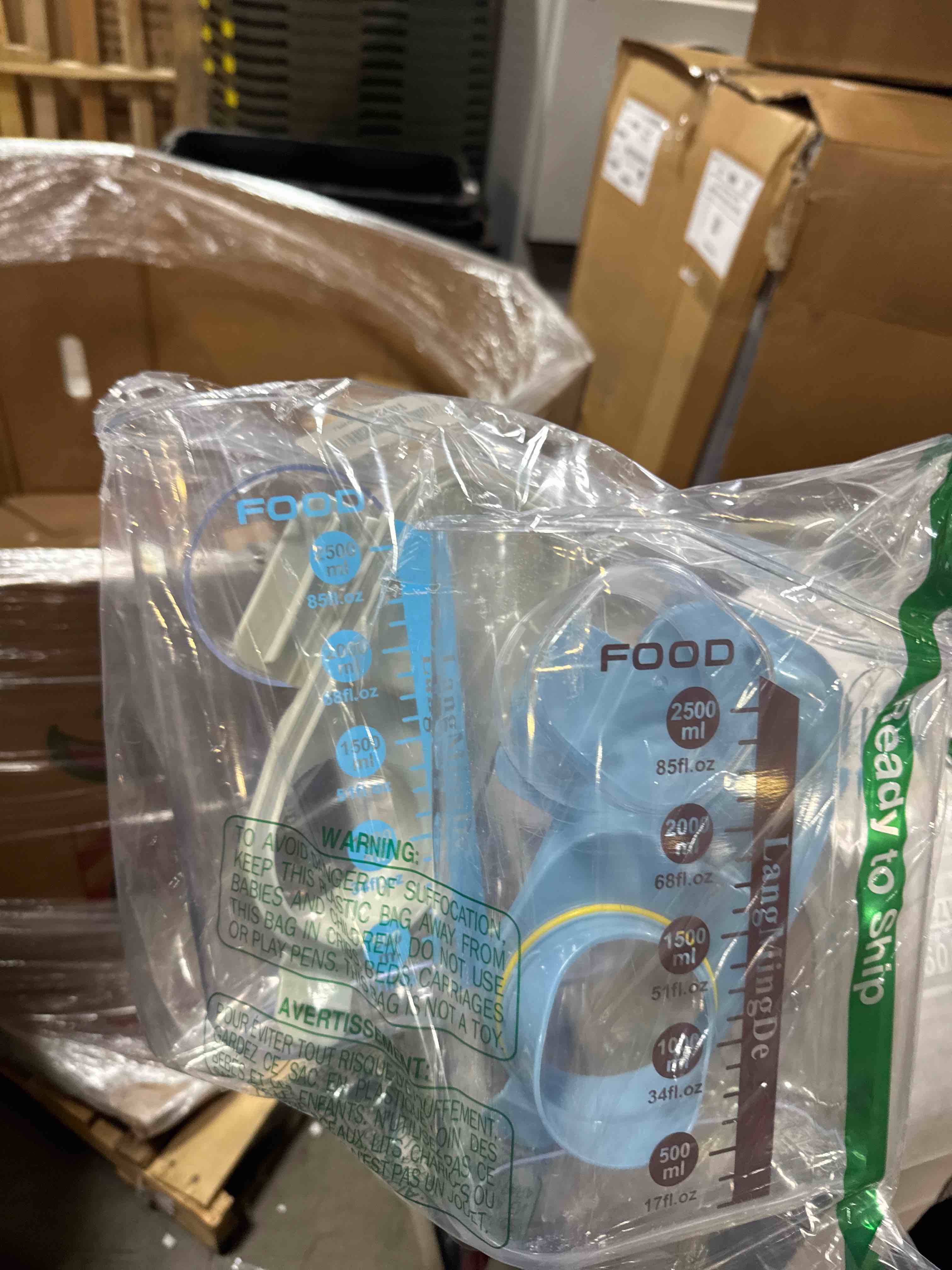 Condition photo showing Good Condition for 2Pack Cat Dog Food Storage Container Upgraded Large Nozzle BPA-free, 3-5 LBS Plastic Pet Food Storage Containers, With 4 Sealed Clasps, 1 Measuring Cup and Handle (Sunshine Blue)