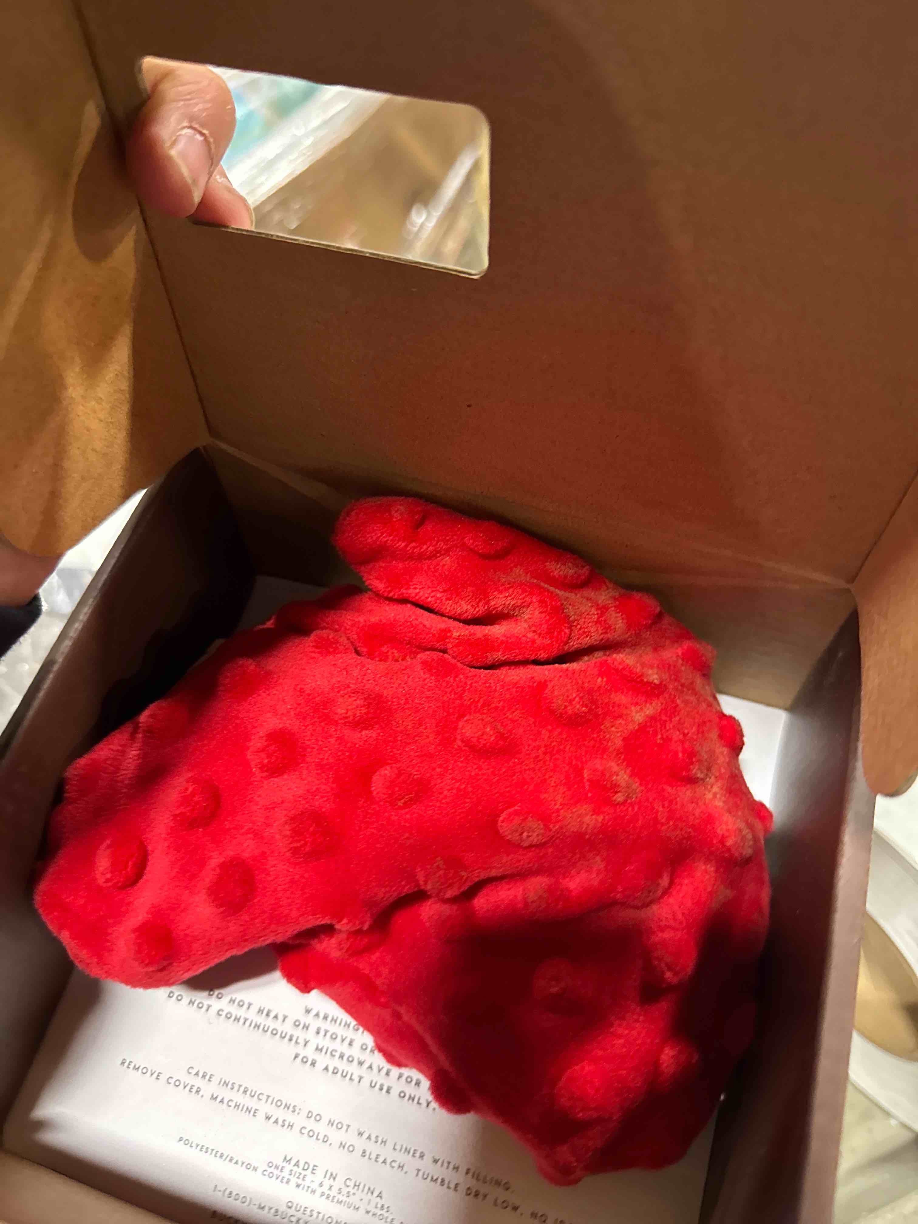 Condition photo showing Good Condition for Bucky Heartwarmer Hot/Cold Red Heartwarmer Pillow  Small