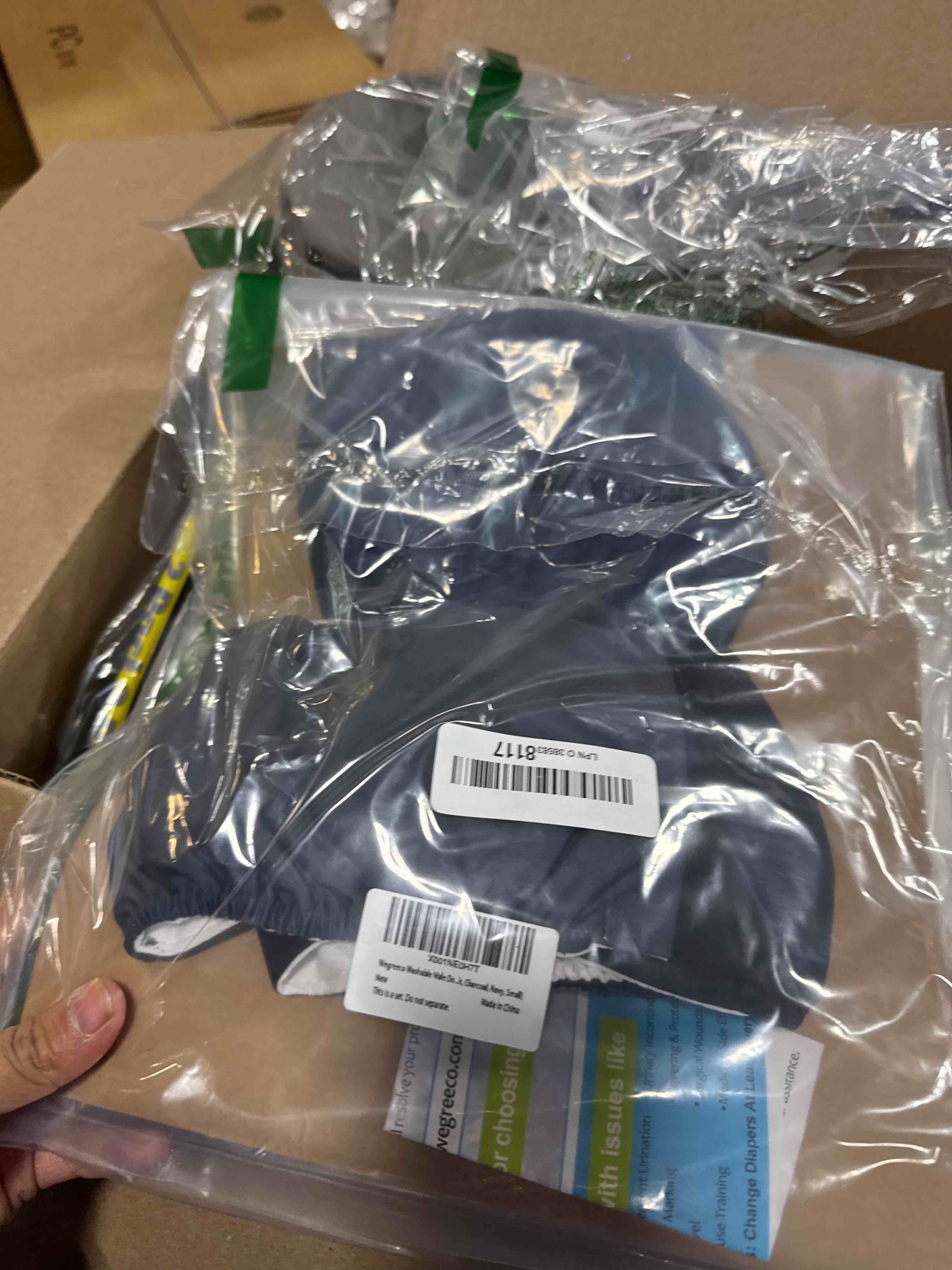 Condition photo showing New/Like New for Wegreeco Washable Male Dog Belly Band - Pack of 3 - Washable Male Dog Belly Wrap, Small Doggie Dog Diapers Male for Doggy Puppy (Black, Charcoal, Navy, Small) Small Black, Charcoal, Navy