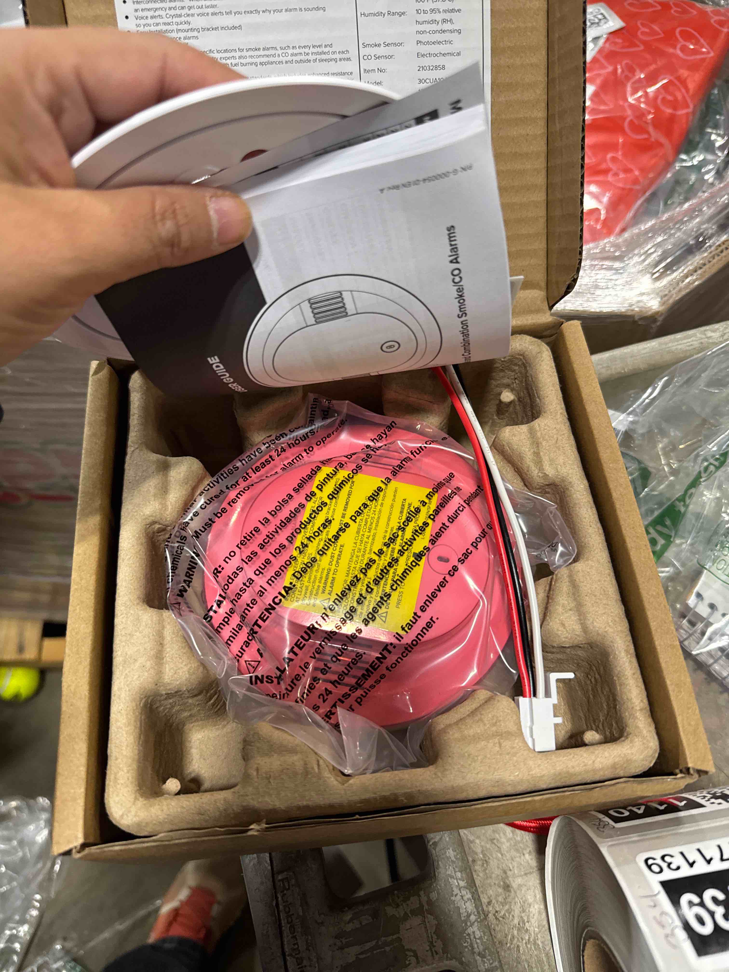 Condition photo showing New/Like New for Kidde Hardwired Smoke & Carbon Monoxide Detector, 10-Year Battery Backup, Voice Alerts, Interconnectable LED Warning Light Indicators 1 Pack