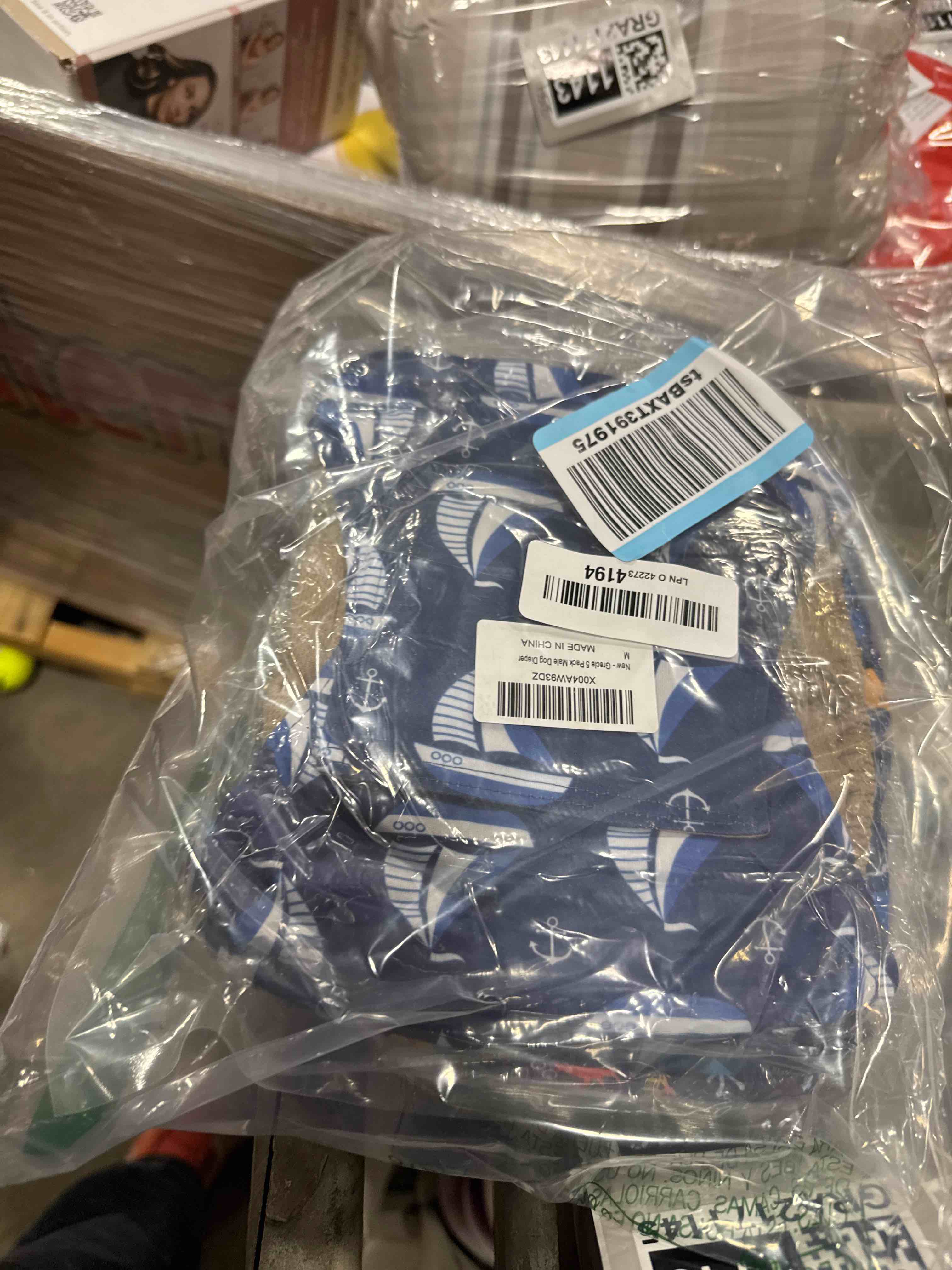 Condition photo showing New/Like New for 5 Pack Dog Diapers Male Reusable, Premium Belly Bands for Dogs, High Absorbing Male Dog Pee Wraps for Doggie in Incontinence or Excitable Urination and Training M Medium Ocean