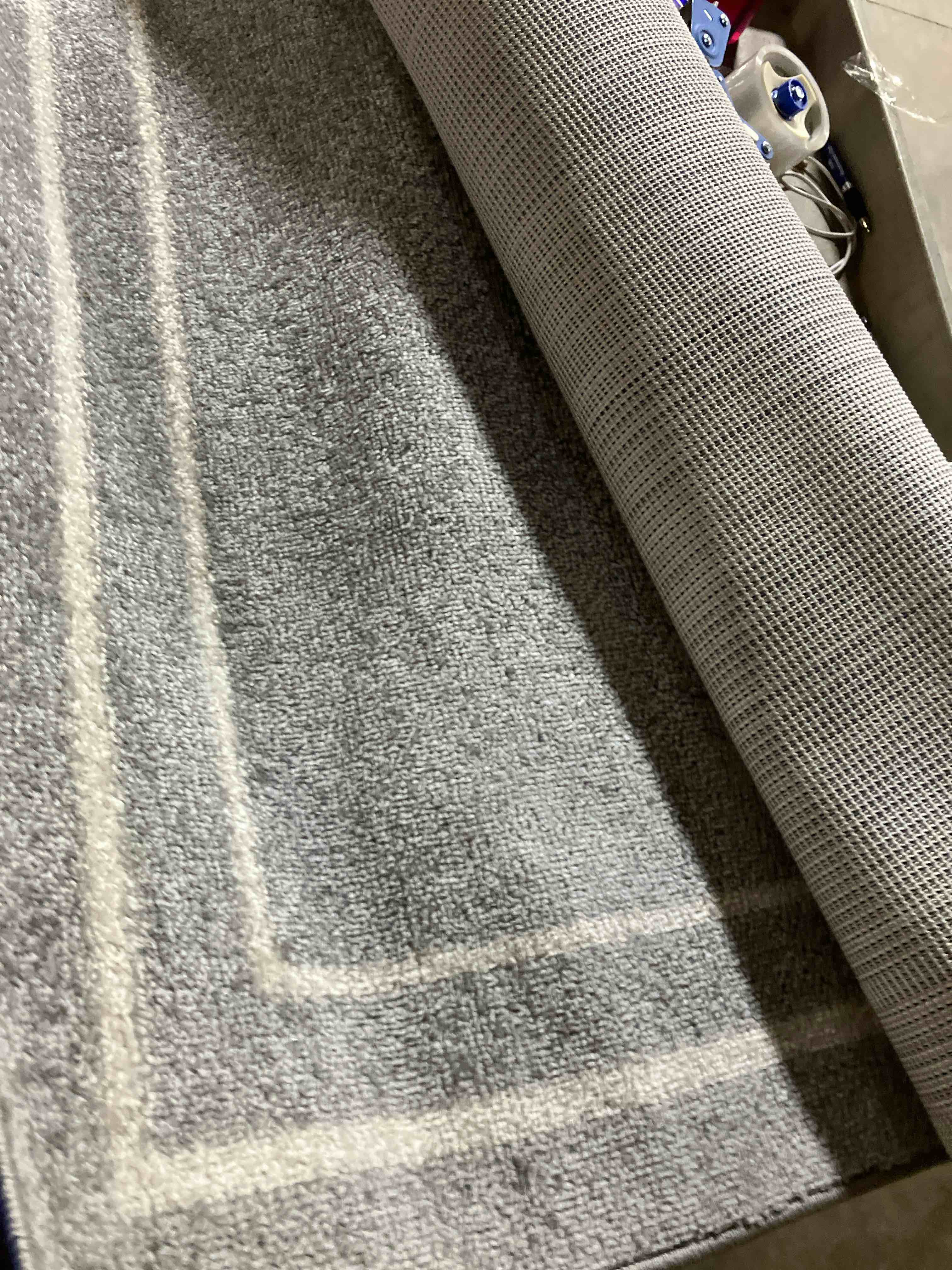 Condition photo showing New/Like New for Nourison Essentials Indoor/Outdoor Grey/Ivory 4  x 6  Area Rug  (4x6)