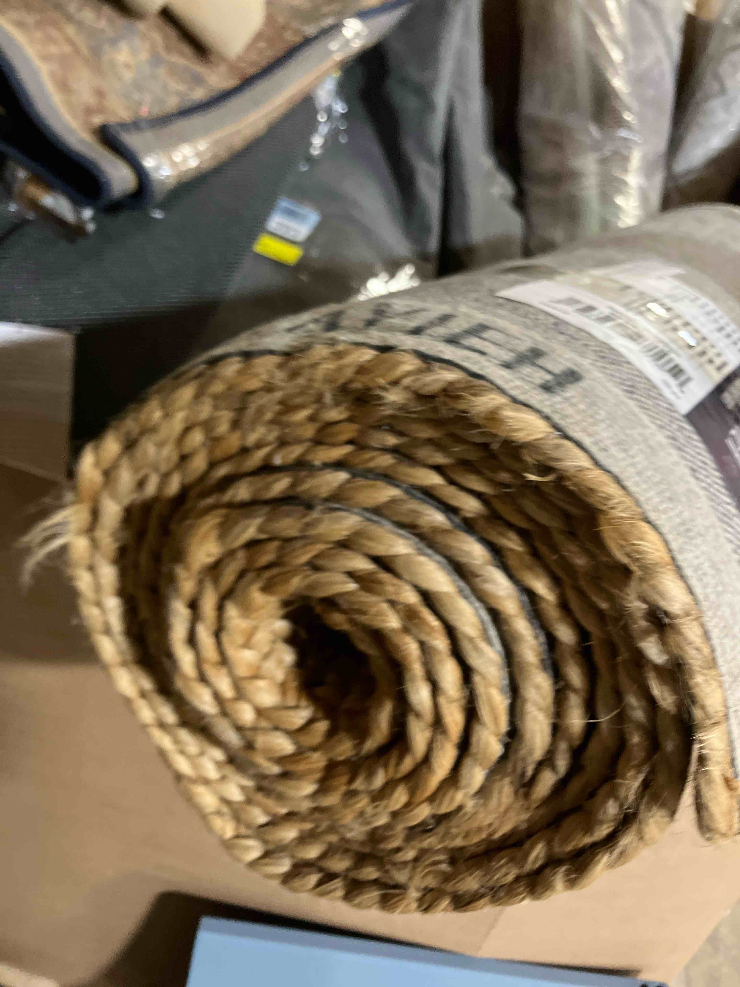 Condition photo showing New/Like New for SAFAVIEH Natural Fiber Darrin Geometric Runner Rug  Natural/Grey/Ivory  2 6  x 14