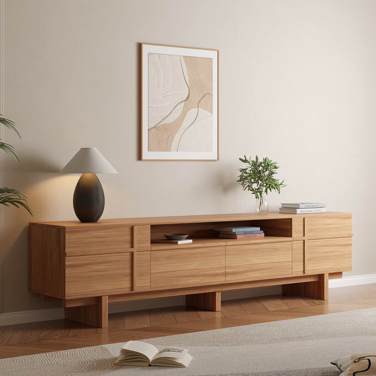 Condition photo showing Good Condition for Renult 71'' Mid-Century Modern TV Stand for TVs up to 80" By Mercer41
