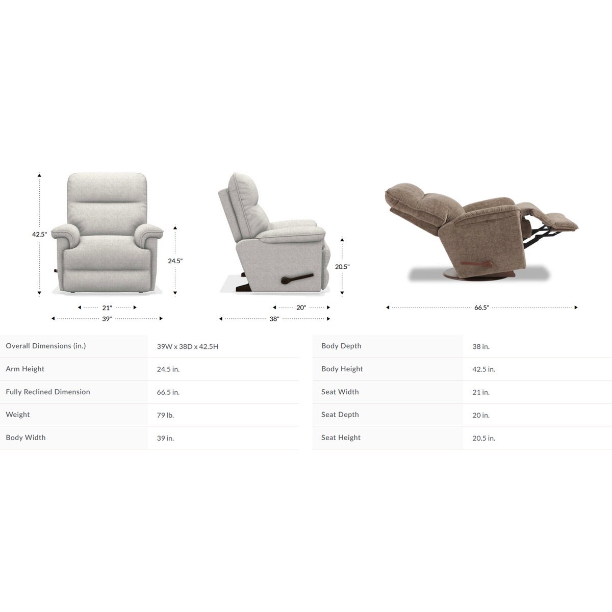 Condition photo showing New/Like New for Jay Manual Rocking Recliner By La-Z-Boy