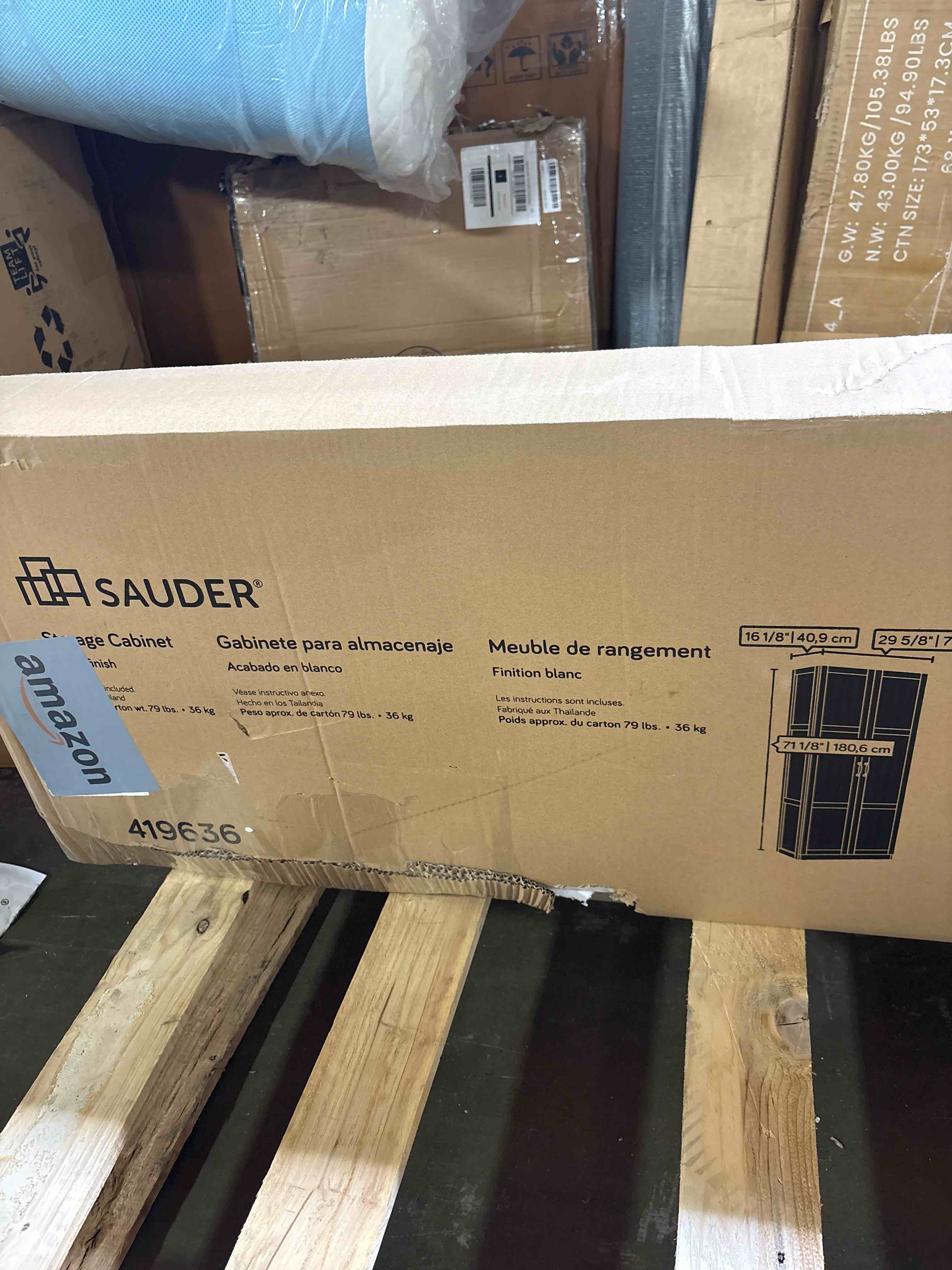 Condition photo showing New/Like New for Sauder Select Storage Cabinet/ Pantry cabinets, White finish