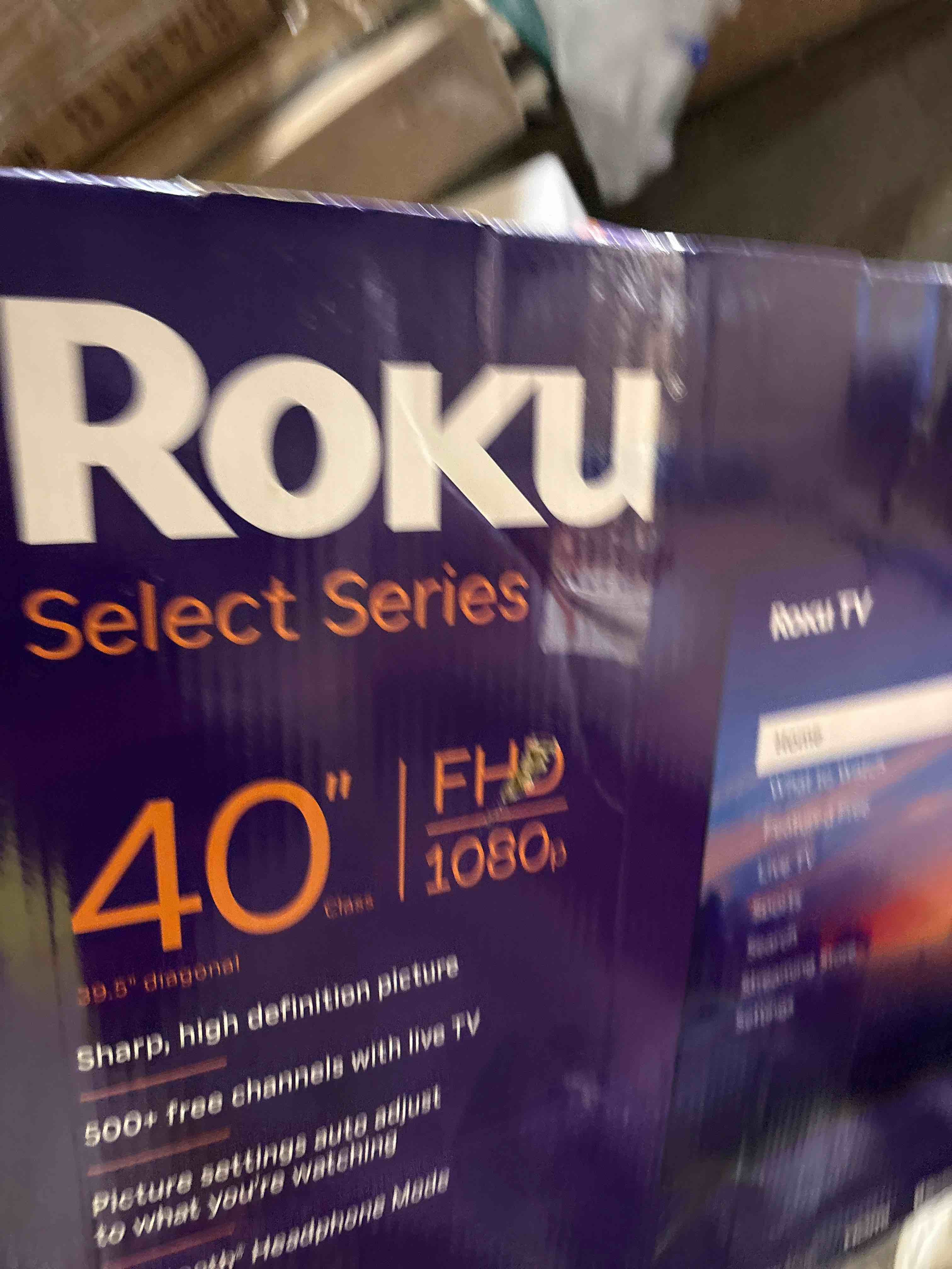 Condition photo showing As Is for Roku Smart TV – 40-Inch Select Series, 1080p Full HD TV – Roku TV with Voice Remote – Flat Screen LED Television with Wi-Fi for Streaming Live Local News, Sports, Family Entertainment