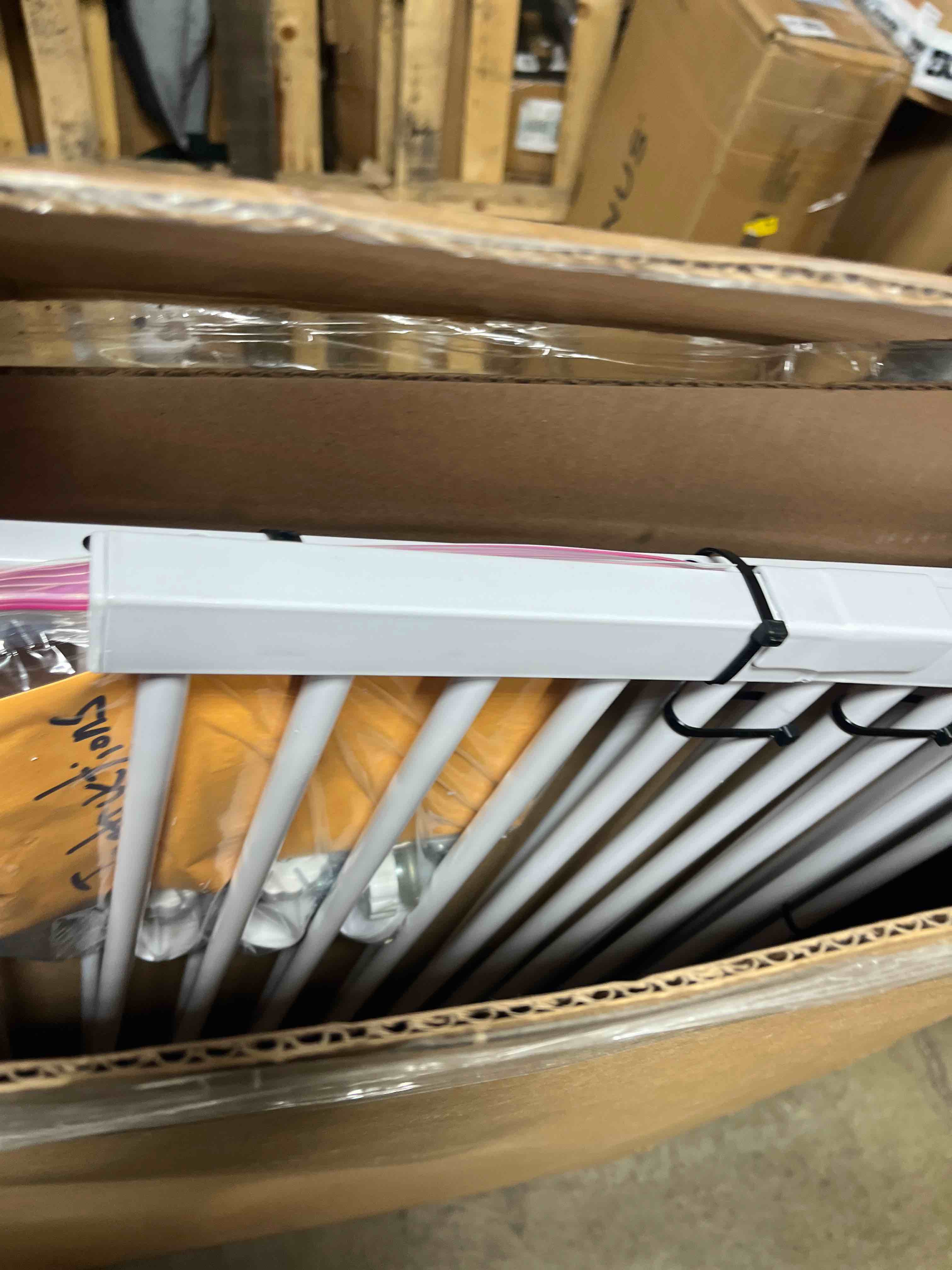 Condition photo showing Good Condition for 59 inch Extra Tall Cat Pet Gate Baby Gate Adjustable 29.13" and 46.06" Wide Pressure Mounted Walk Through Swing Safety Pet Gates Child Gate for Stairs, Doorway, House (59 * 46inch), White White 59 * 46inch