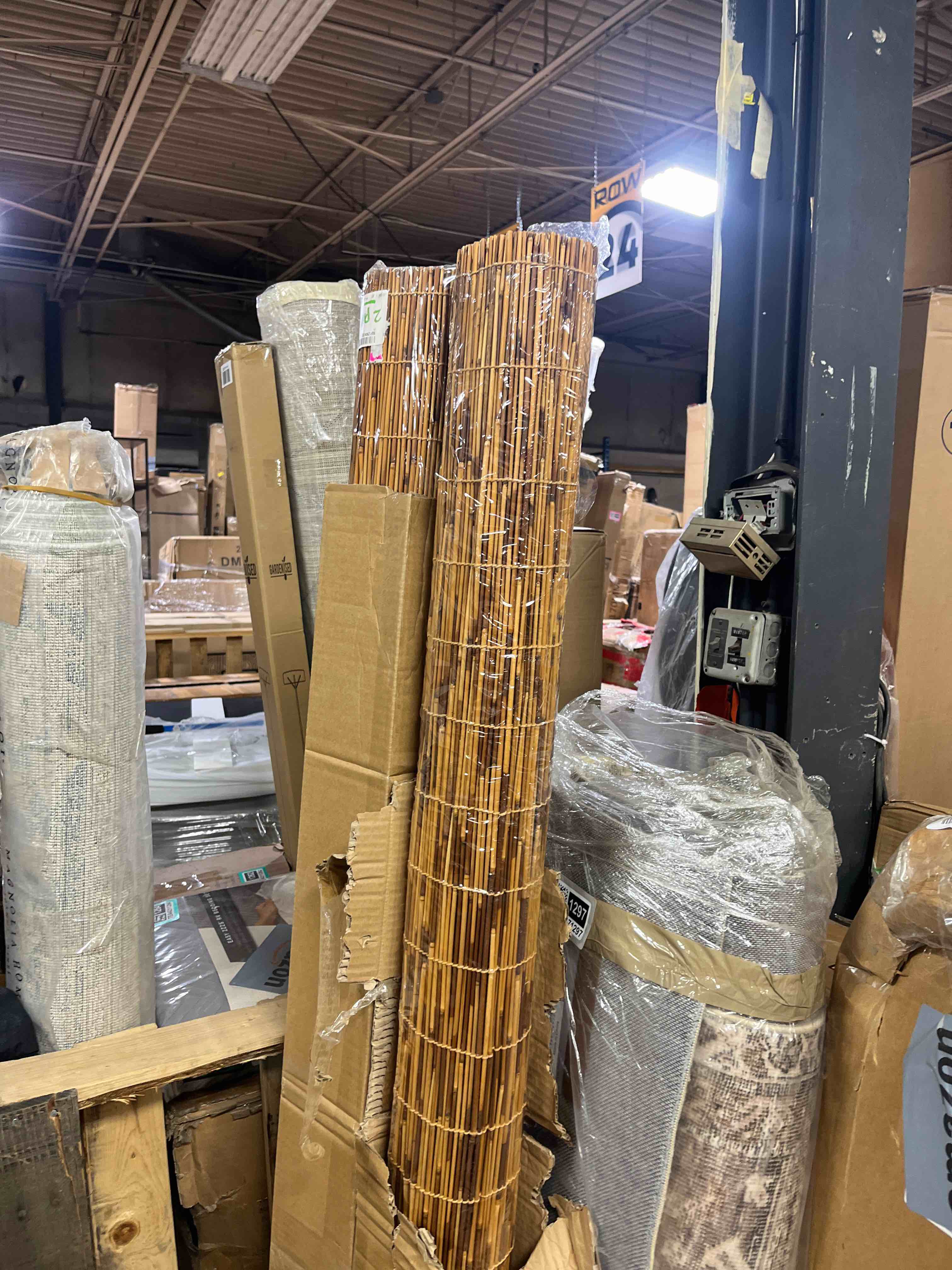 Condition photo showing Good Condition for FOREVER BAMBOO Light-Filtering Cord-Free Bamboo Reed Roll-Up Blind Shades for Windows Manual Roman Blinds Coffee 72 in W x 72 in H (Pack of 2) 72 in W x 72 in H Coffee 2
