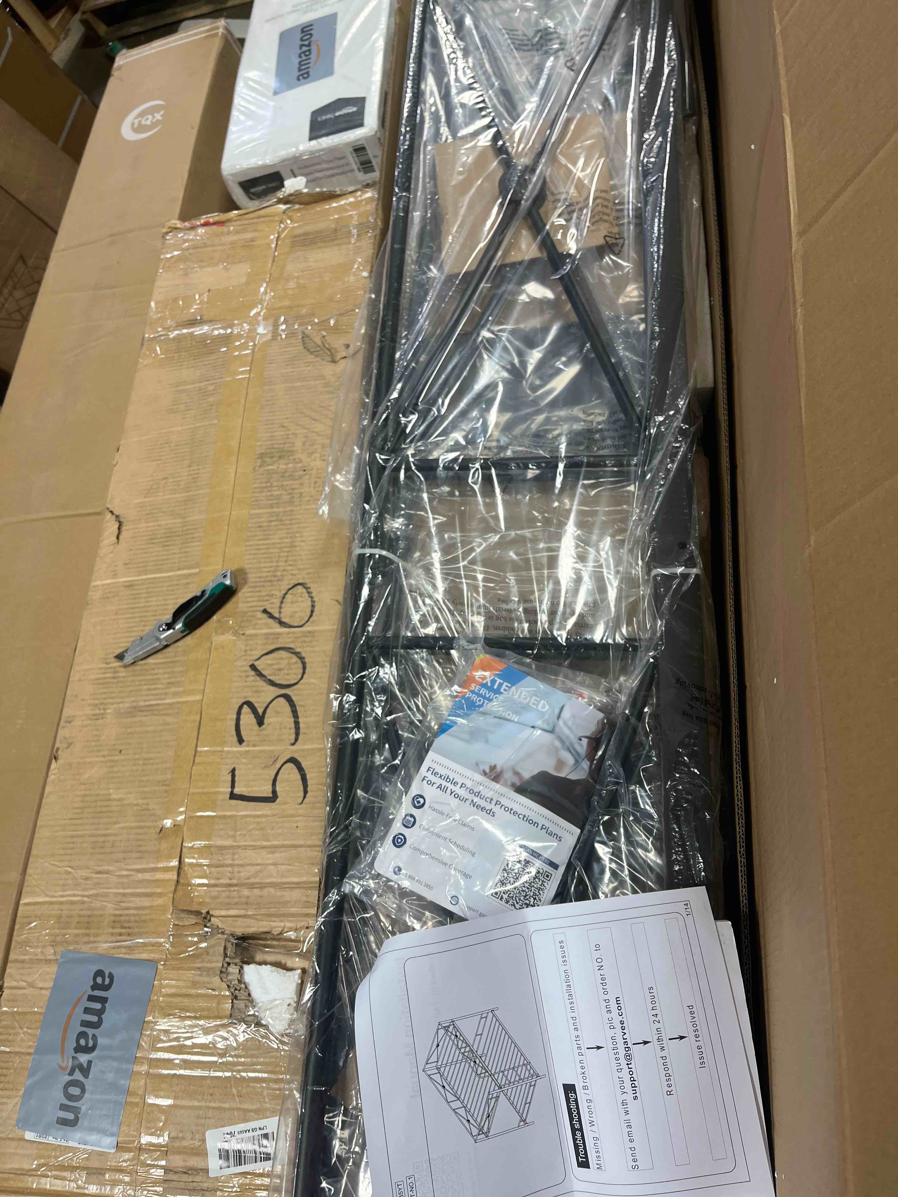 Condition photo showing New/Like New for Garvee Bunk Bed Twin Over Twin for Adults & Teens, Heavy Duty 2-Tier Bed with Stairs, Full-Length Guardrail & Metal Slats, No Box Spring Required, Space Saving, Matte Black