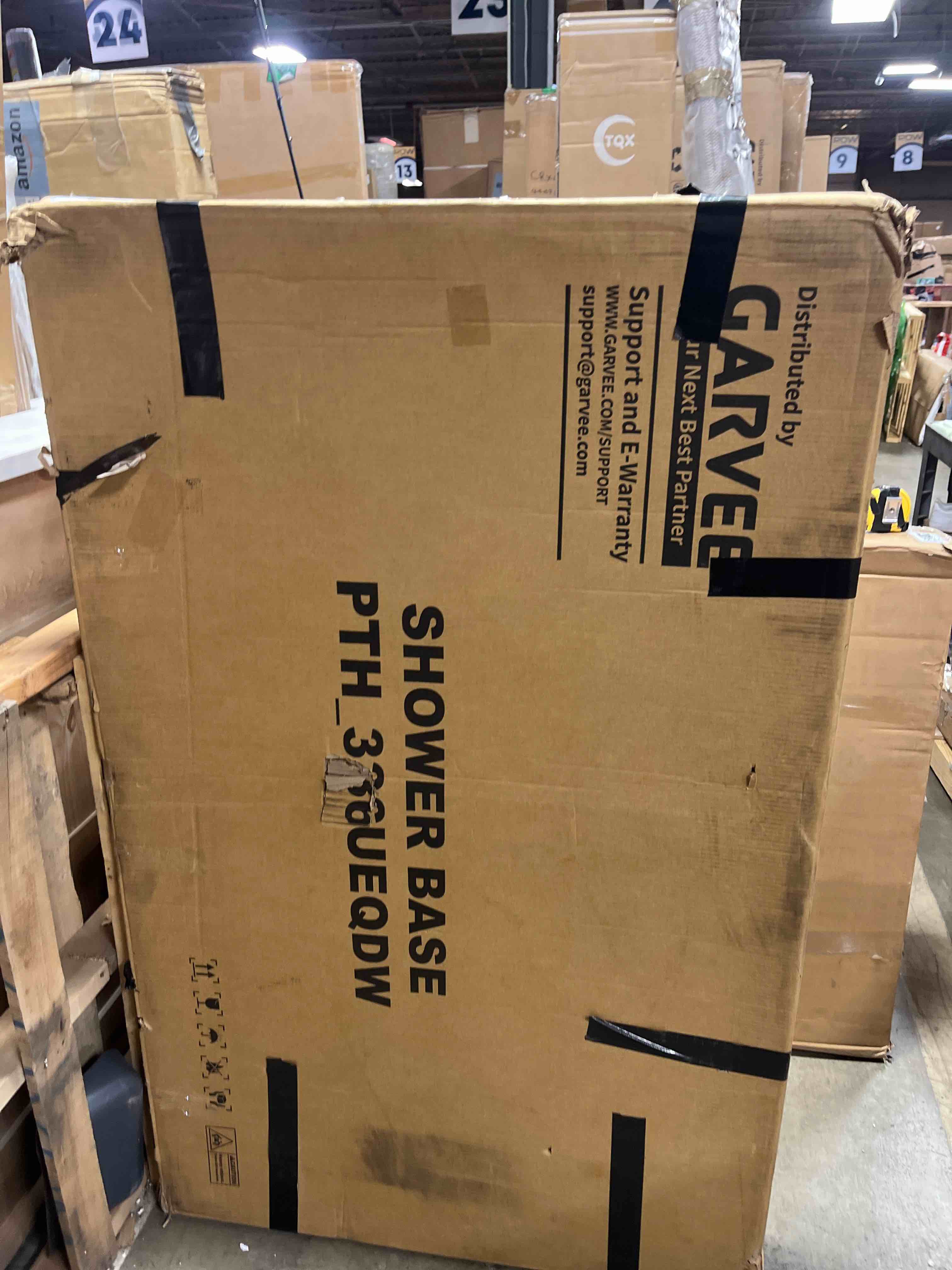 Condition photo showing New/Like New for Garvee Shower Base 60'' L x 36'' W with Stainless Steel Drain, Shower Pan ? Tray with Non-Slip Texture, Center Drain