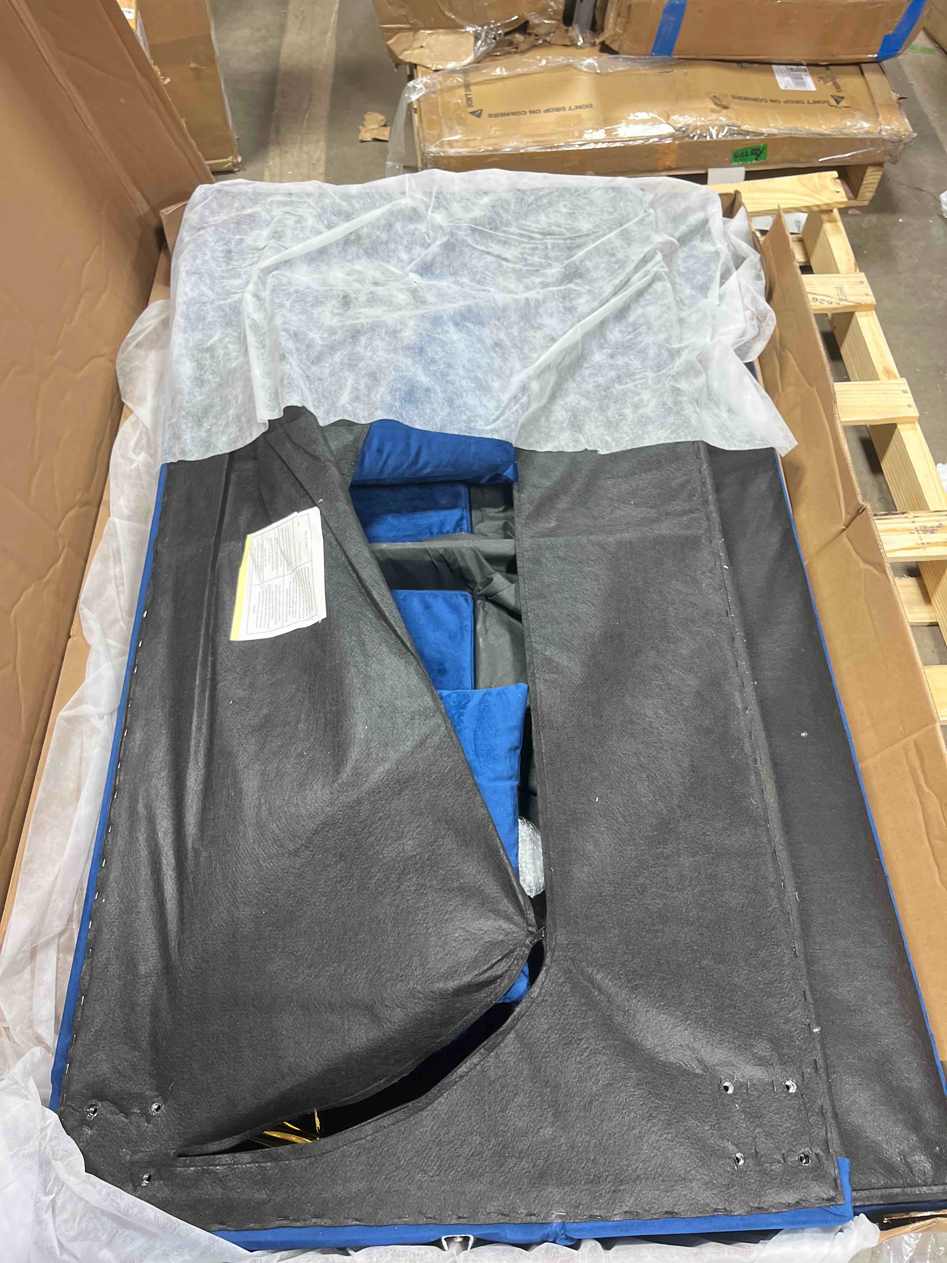 Condition photo showing Good Condition for Futon Sofa Bed, Convertible Futon Couch with Adjustable Backrest, 68.31” Folding Sofa Bed with 2 Pillows & Metal Legs, Sleeper Loveseat with Armrest for Home Office, Blue