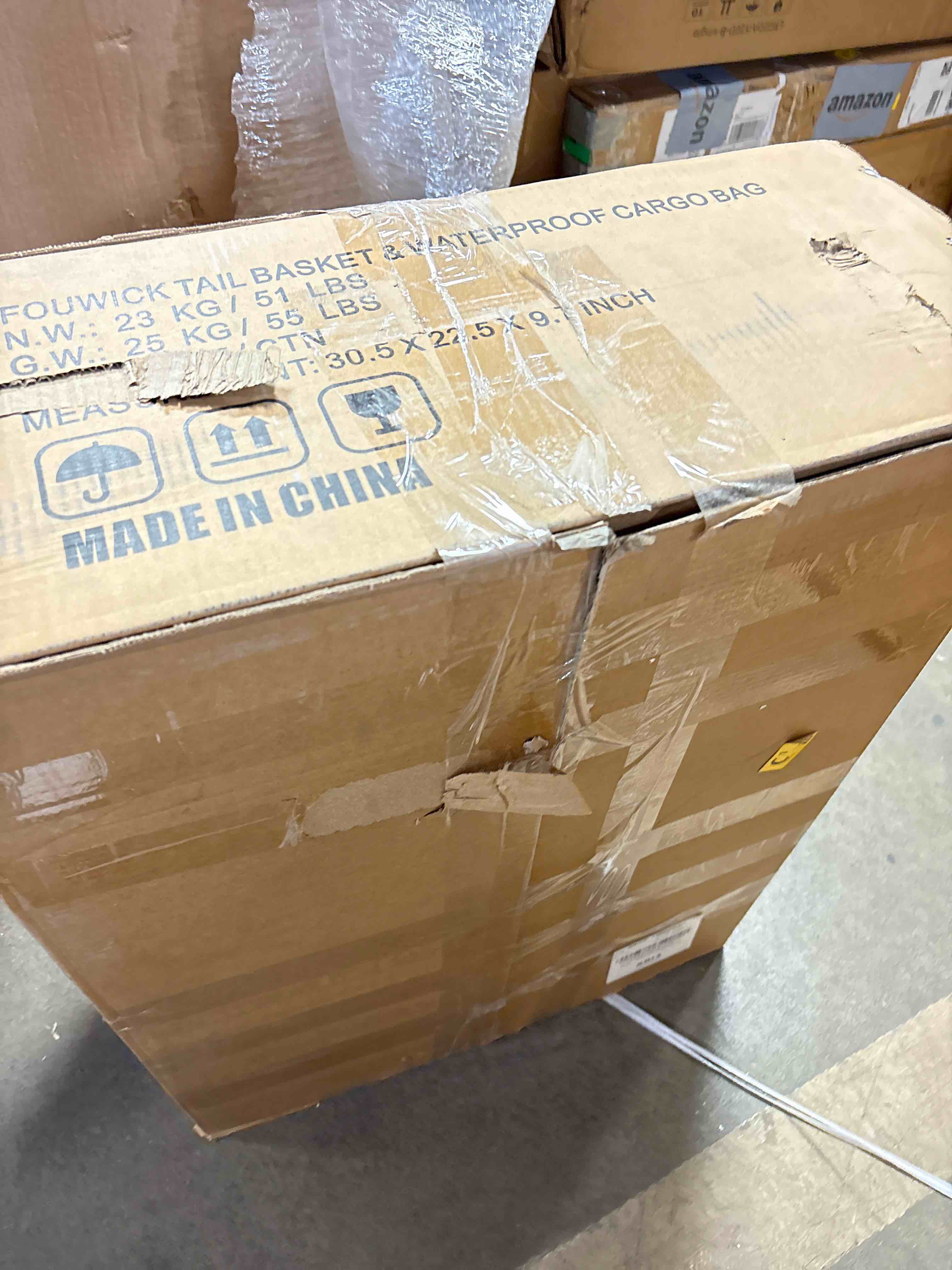 Condition photo showing As Is for Mockins 60"x20"x6" Heavy Duty Trailer Hitch Cargo Carrier w/ 20 CuFt Waterproof Cargo Bag | 500 Lbs Cap All-Weather Folding Luggage Rack for SUV Car & Truck w/Rear Lights, License Plate Holder & More, SIMILAR*