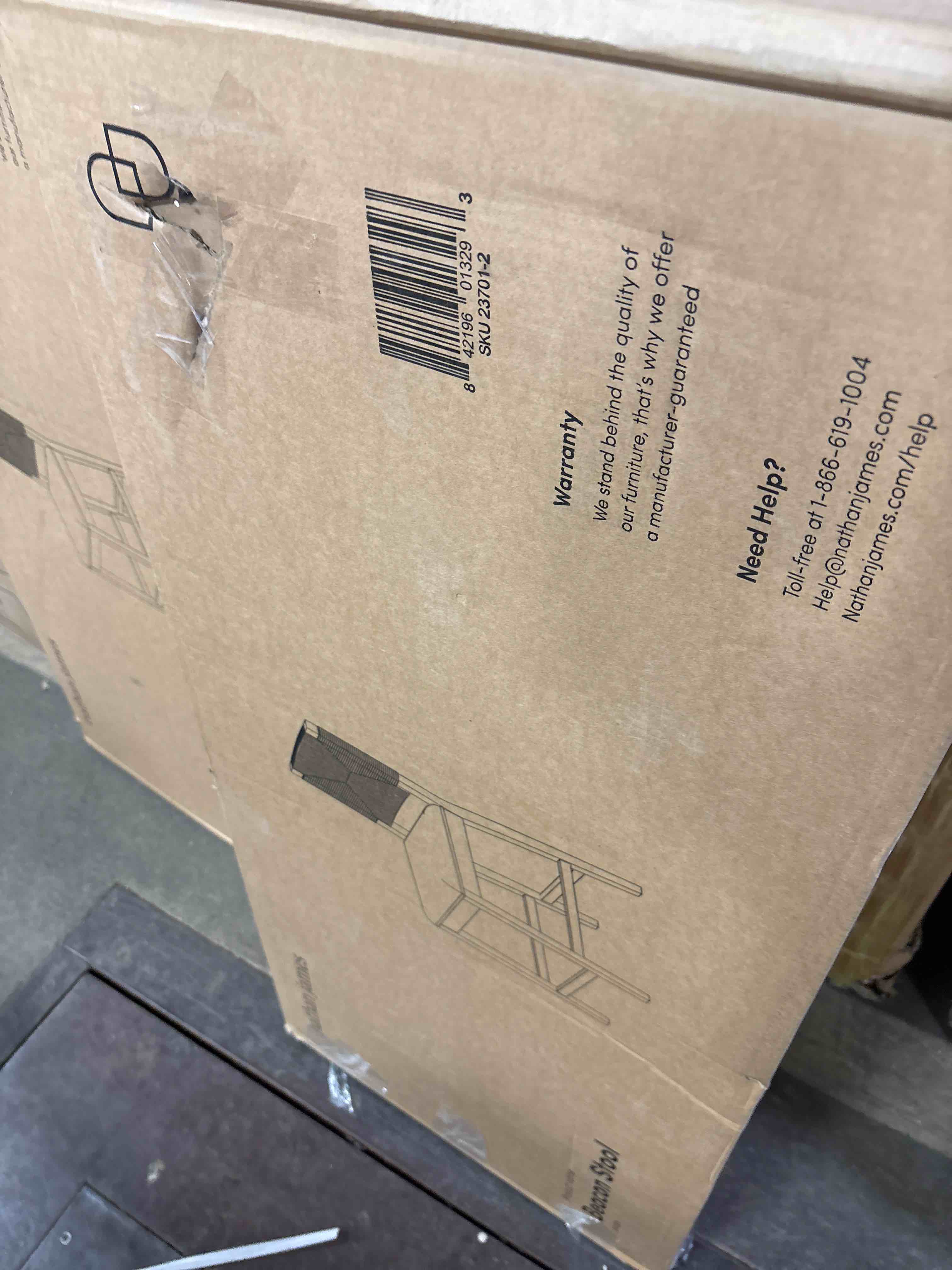 Condition photo showing New/Like New for Nathan James Beacon Bohemian Boucle Bar Stool, Upholstered Counter Height Chair with Solid Wood Frame and Woven Seagrass Back for Kitchen Island, Light Brown/Seagrass/Cream Boucle, Set of 2