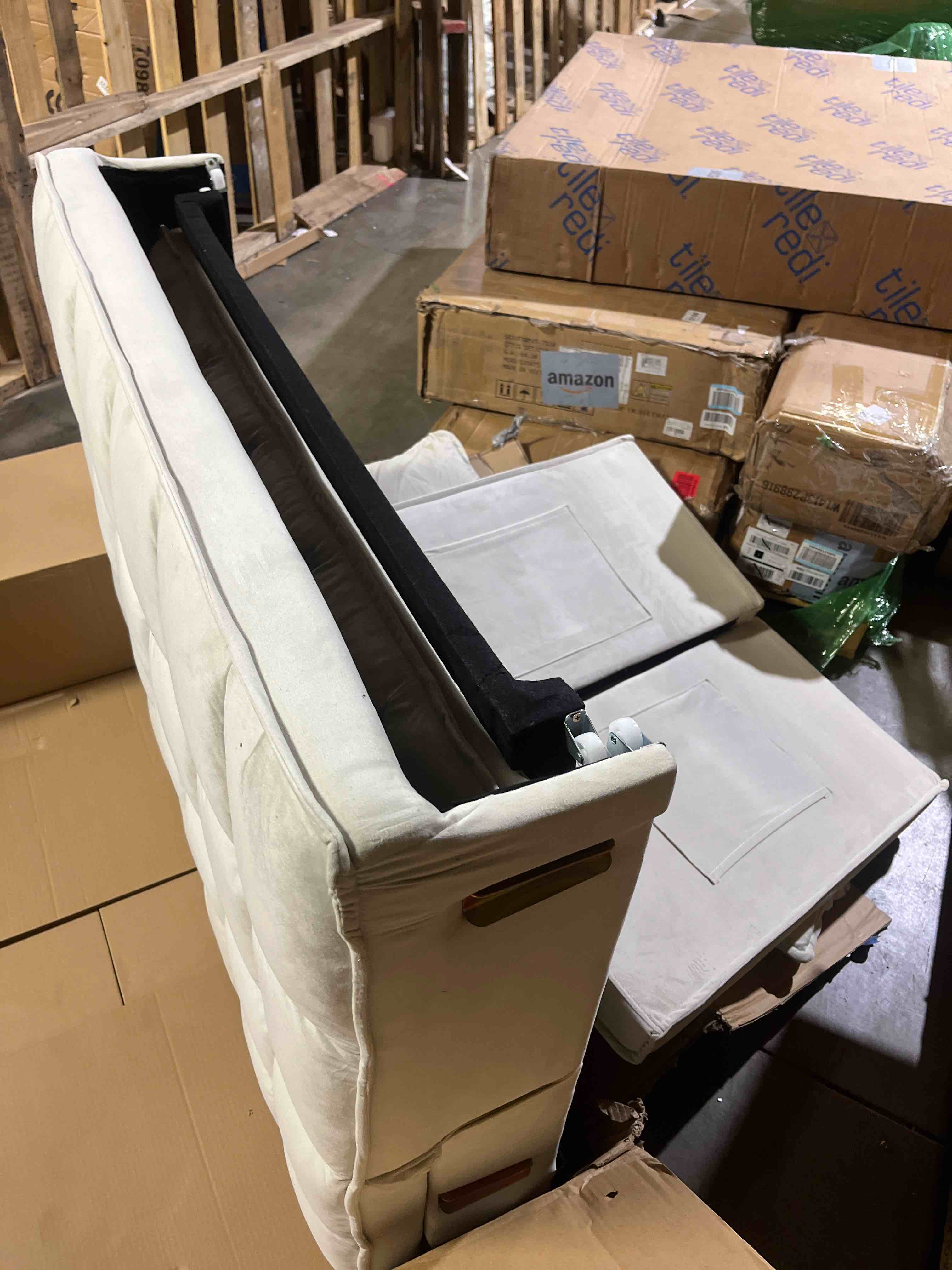 Condition photo showing Good Condition for Kiztir Futon Sofa Bed, Small Loveseat Sleeper Sofa Comfy Velvet Pull Out Couch Bed with 3 Levels Adjustable Backrest and Side Pockets for Living Room, Bedroom, Apartment, Small Spaces (B-Beige)