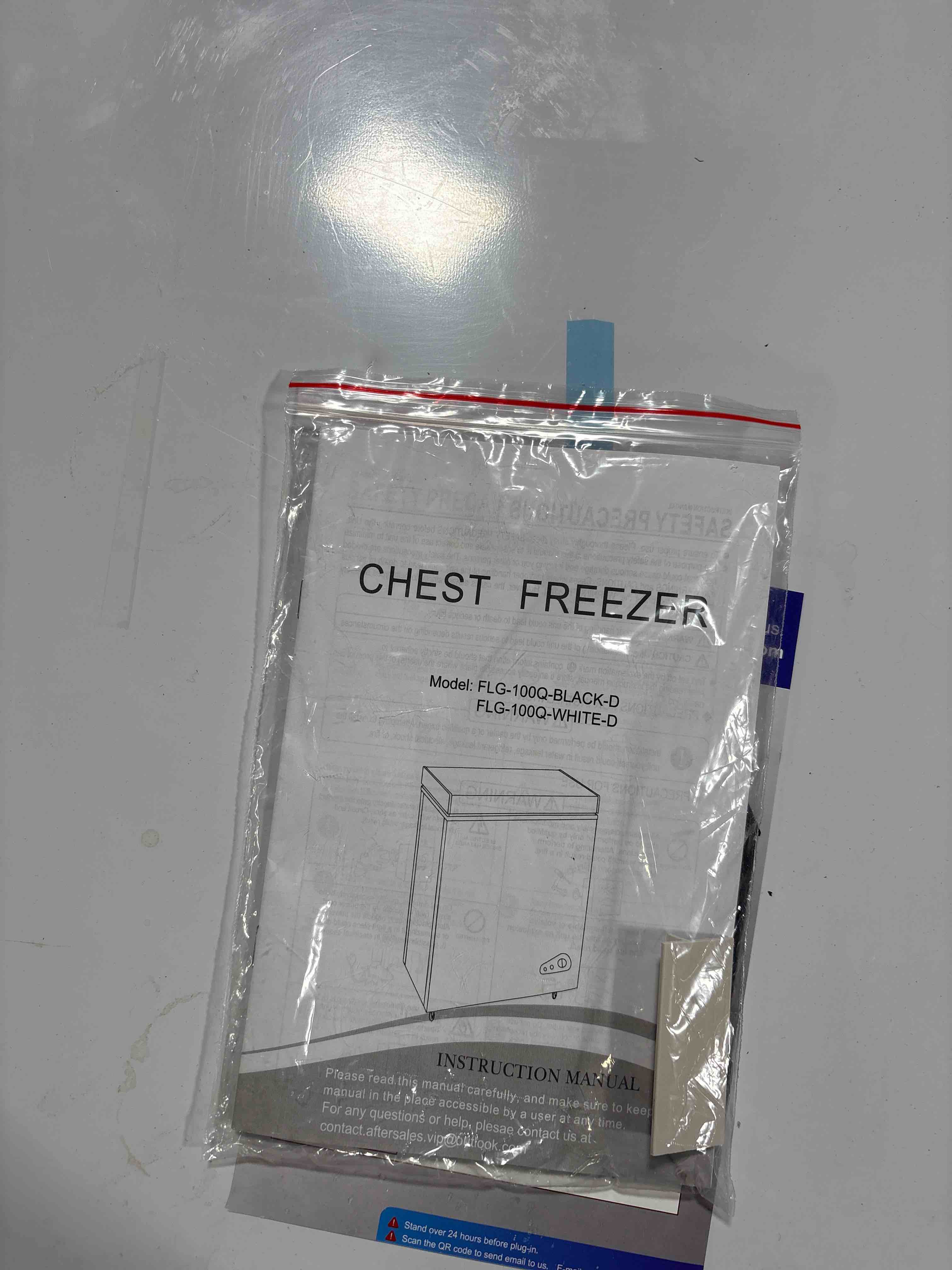 Condition photo showing Good Condition for 7.0 cu ft chest freezer - energy efficient & quiet mini freezer with adjustable thermostat - compact deep freezer for home, apartment, and garage - removable basket & defrost drain