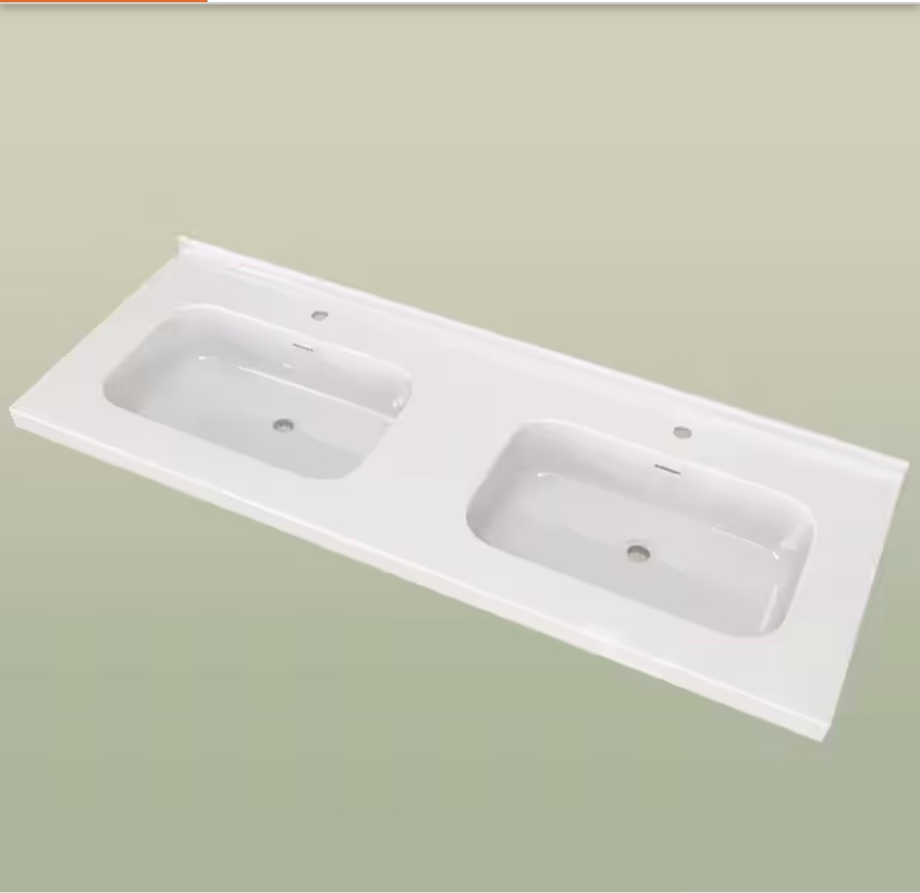 60 in. W x 22 in D Solid Surface Rectangular Double Sink Vanity Top in White With 1.38 in. Backsplash for Bath Cabinet