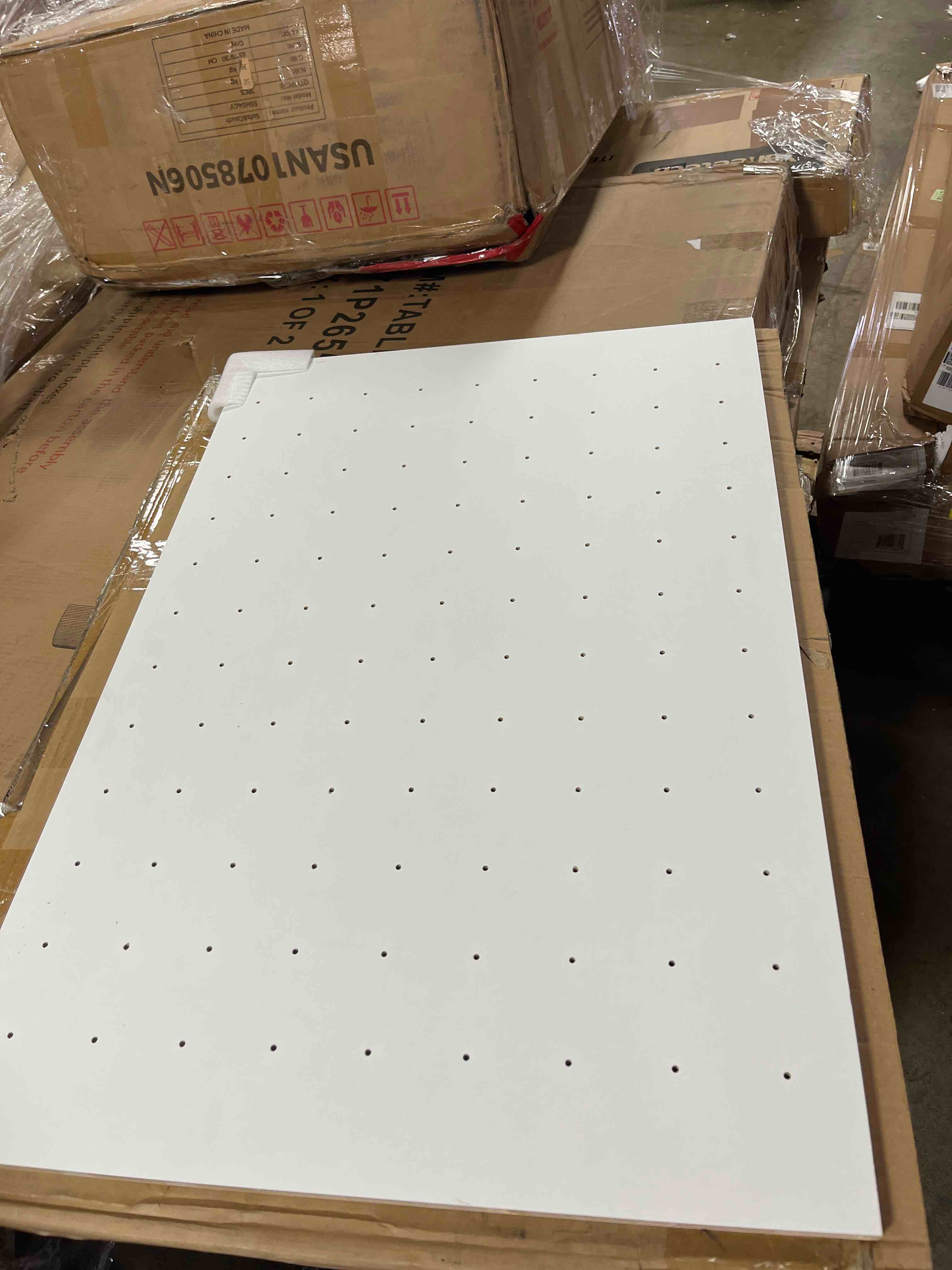 Condition photo showing Good Condition for peg board, metal pegboard panels white pegboards wall organizer with frame large heavy duty peg board with hooks for walls home, garage tool storage, office, craft room, kitchen 24”×16” white 2 pcs with hooks