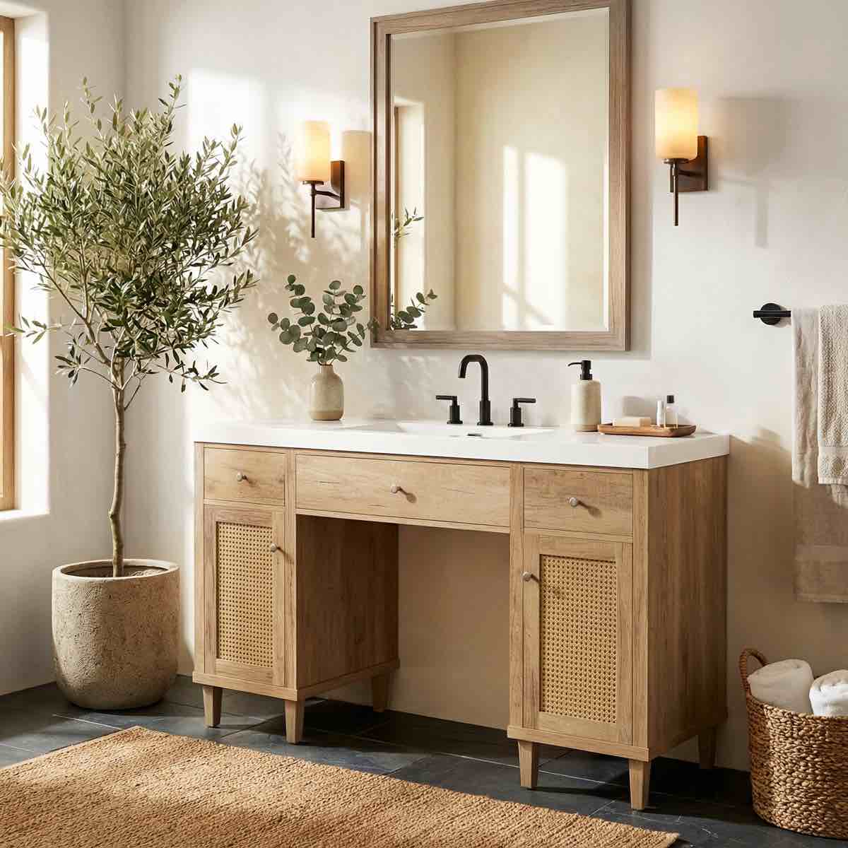 Condition photo showing New/Like New for elloree 60" single bathroom vanity with smc sink & storage by nfusion (sink top only)