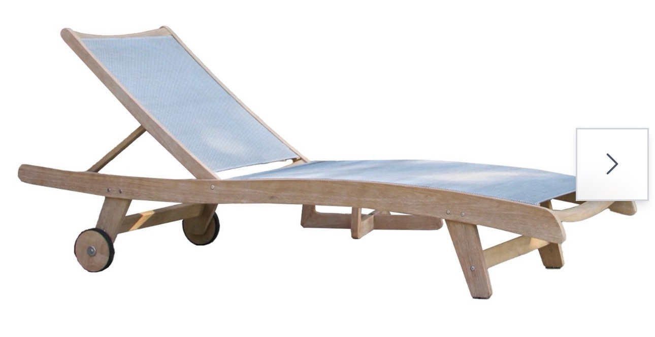 outdoor interiors antique wash eucalyptus & sling chaise lounger ( one in stock is white and vlack see pictures)
