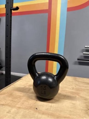 cap barbell cast iron kettlebell black 15 lb.