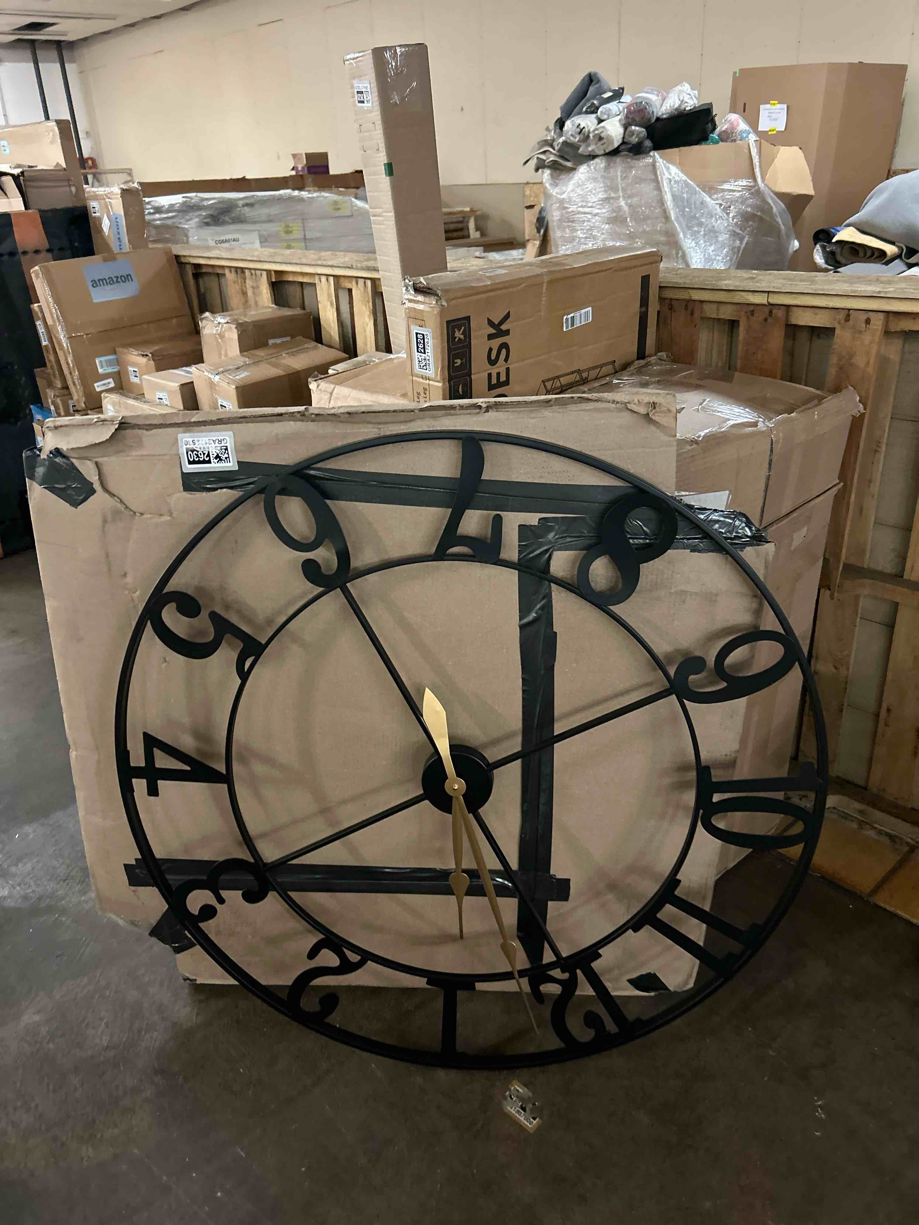 Condition photo showing New/Like New for cuspin 36 inch wall clock, large wall clock decorative for living room, arabic numerals non ticking battery-operated metal round modern black wall clocks for kitchen, bedroom, dining room, office