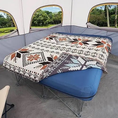 KAMPKEEPER Camping Cot,Camping Cots for Adults,Folding Camping Cot with Inflatable Air Mattress and Carry Bag, for Outdoor Travel Camp Beach Vacation (not Included -The Airpump)
