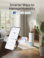 Condition photo showing New/Like New for dreo 16l smart humidifier large room 1000 ft², 130h cool mist air humidifiers for bedroom plants baby, top fill, remote/touch/voice & app control, clean tank technology, 30db, rgb light, hm755s white