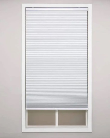 Condition photo showing New/Like New for tonature no drill cellular shades for indoor windows, thermal insulating & noise reducing honeycomb blinds, free stop cordless blackout shades, white, 24 1/2" w x 64" h