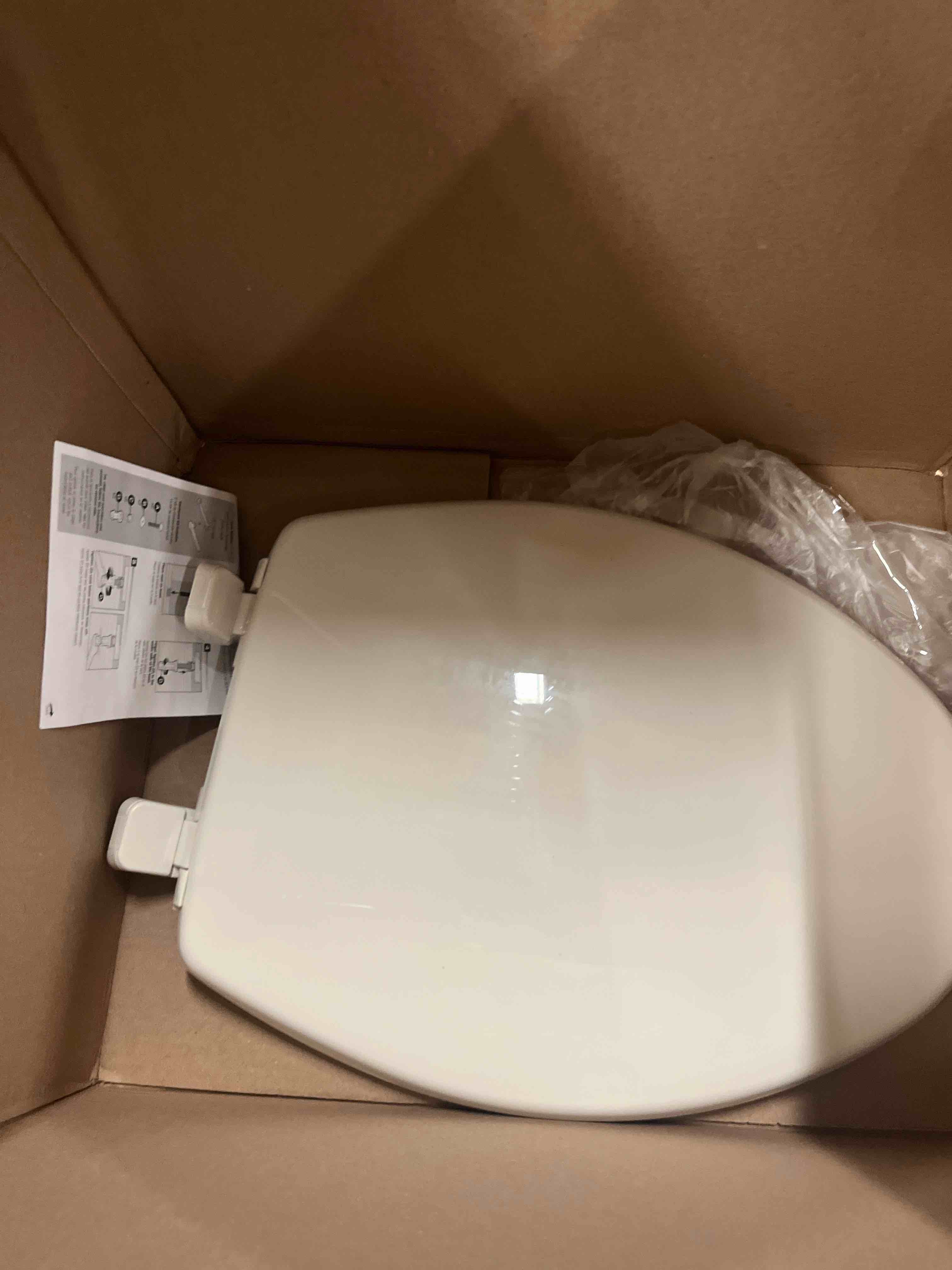 Condition photo showing Good Condition for bemis 7900tdgsl commercial heavy duty closed front toilet seat with cover, industrial no slam seat with secure installation, made in usa, elongated, white
