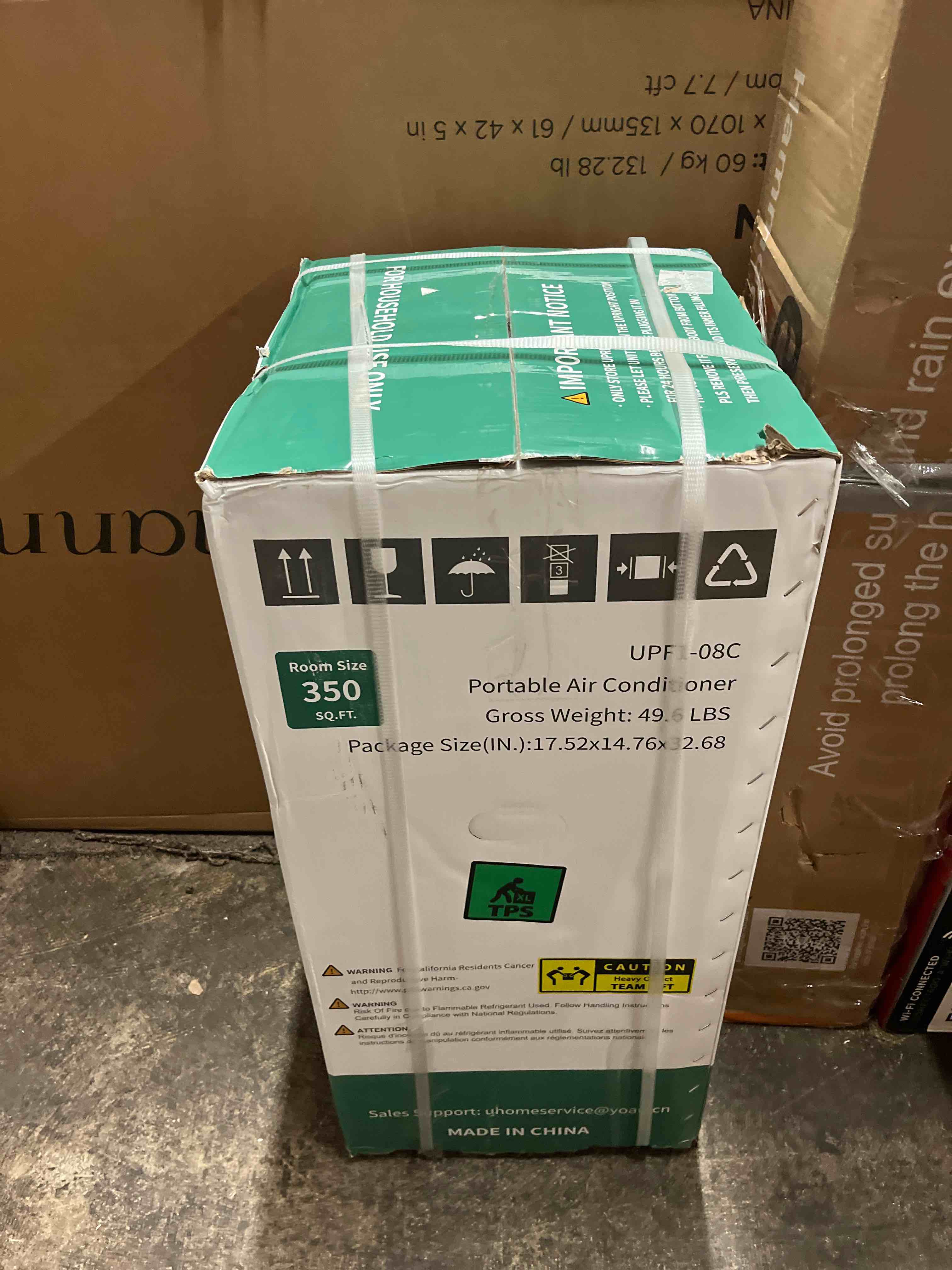 Condition photo showing New/Like New for uhome portable air conditioner, 8000 btu compact ac unit with cooling, dehumidifier, fan, remote control and window mount kit included, white