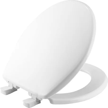 mayfair nextstep2 toilet seat with toddler potty training seat built-in, slow close, easy clean, magnetic removable kids seat, made in usa, round, white