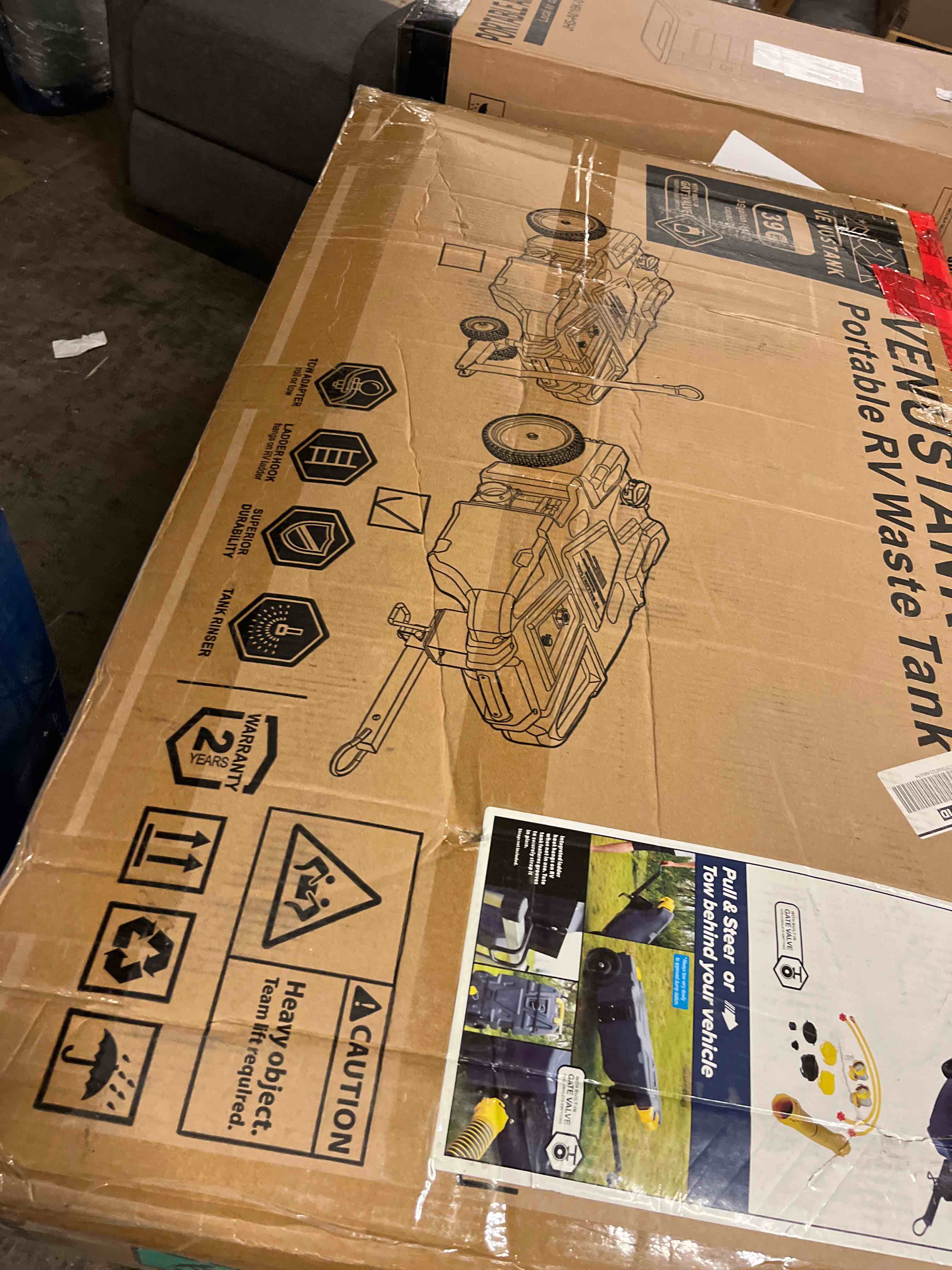 Condition photo showing New/Like New for 39 gallon rv portable waste tank 2 wheel tote tank