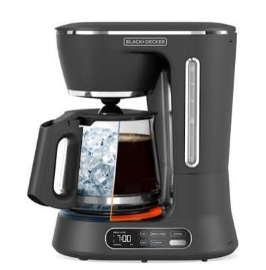 black+decker split brew 12-cup digital coffee maker, cm0122, iced or hot coffee, programmable, quick touch, 4-hour keep warm