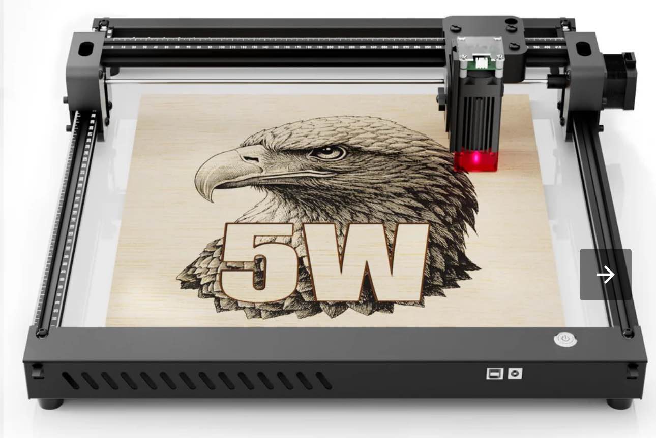 Phoisk YR3-5W Laser Engraving Machine, 5000mW Laser Engraver, 60W Machine Output Power 30000mm/min Class 4 DIY Laser Cutter for Wood and Metal, Dark Acrylic, Glass, Leather, Working Area