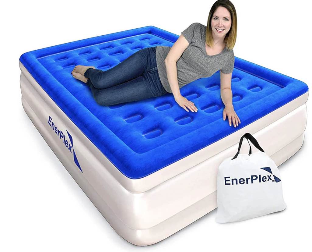 Enerplex Queen Air Mattress for Camping, Home & Travel - 13 Inch Double Height Inflatable Bed with Built-In Dual Pump - Durable, Adjustable Blow up Mattress - Easy to Inflate/Quick Set Up