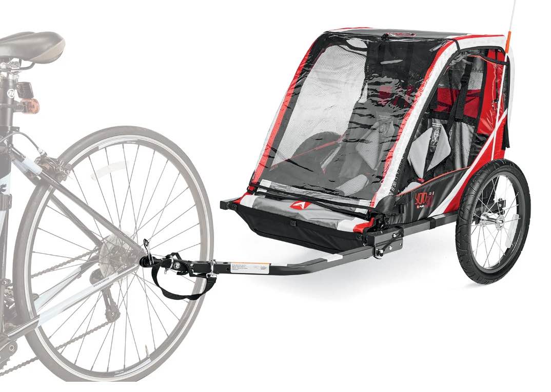 Allen Sports Deluxe Two Wheel Child Cargo Trailer, Red and Black ( Mossing one wheel)