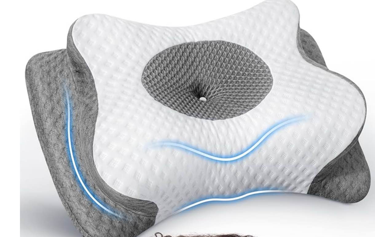 No More Aches Neck Pillow for Pain Relief, Adjustable Cervical Pillow for Neck Support with Armrest, Odorless Ergonomic Butterfly Memory Foam Pillows,Orthopedic Bed Pillow Side Back Stomach Sleeping