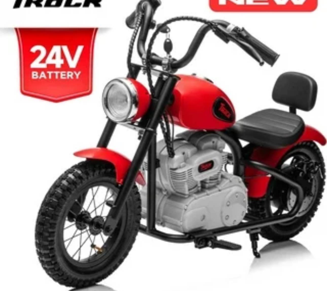 Track 7 36V Electric Dirt Bike for Kids, 350W Ride on Motorcycle with Twist Grip Throttle, Hand-Operated Brakes, Key Start, Off-Road Motocross Speed up to 15 mph, Age 8+,  Red