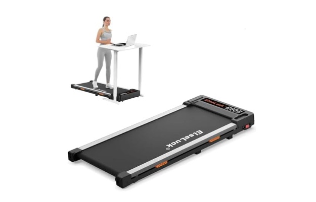 Elseluck Walking Pad, Under Desk Treadmill for Home Office, 2 in 1 Portable Walking Treadmill with Remote Control, Walking Jogging Machine in LED Display ( Missing Remote)
