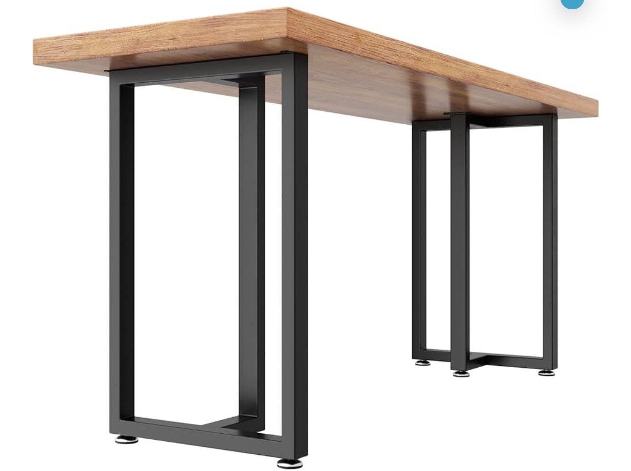Metal Table Legs 28 inch Height x 24 inch Wide with Adjustable Protector Feet, Industrial & Rustic Style Heavy Duty Metal Furniture Legs for Desk/Table, (Bear Up to 800lb), Black, T-Shape Set of 2 ( Legs ONLY)