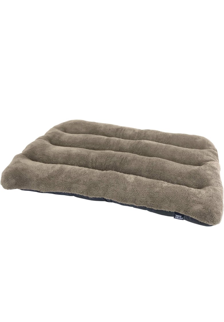 SportPet Designs Waterproof Pet Bed with Non Skid Bottom Fits Plastic Dog Kennel, 33 inch (CM-0353-CS01), Light brown