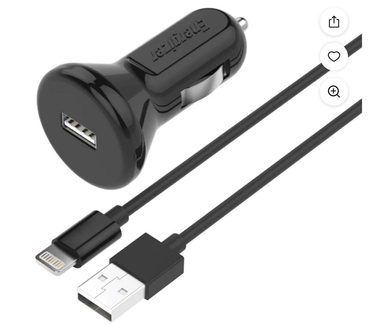 DAS COMPANIES Car Charger 2.4A Lightning Cable Combo