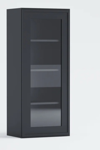 Slim Frame Shaker 42” H x 14" D x 24" W Glass Door Wall Cabinet ( Missing Glass)